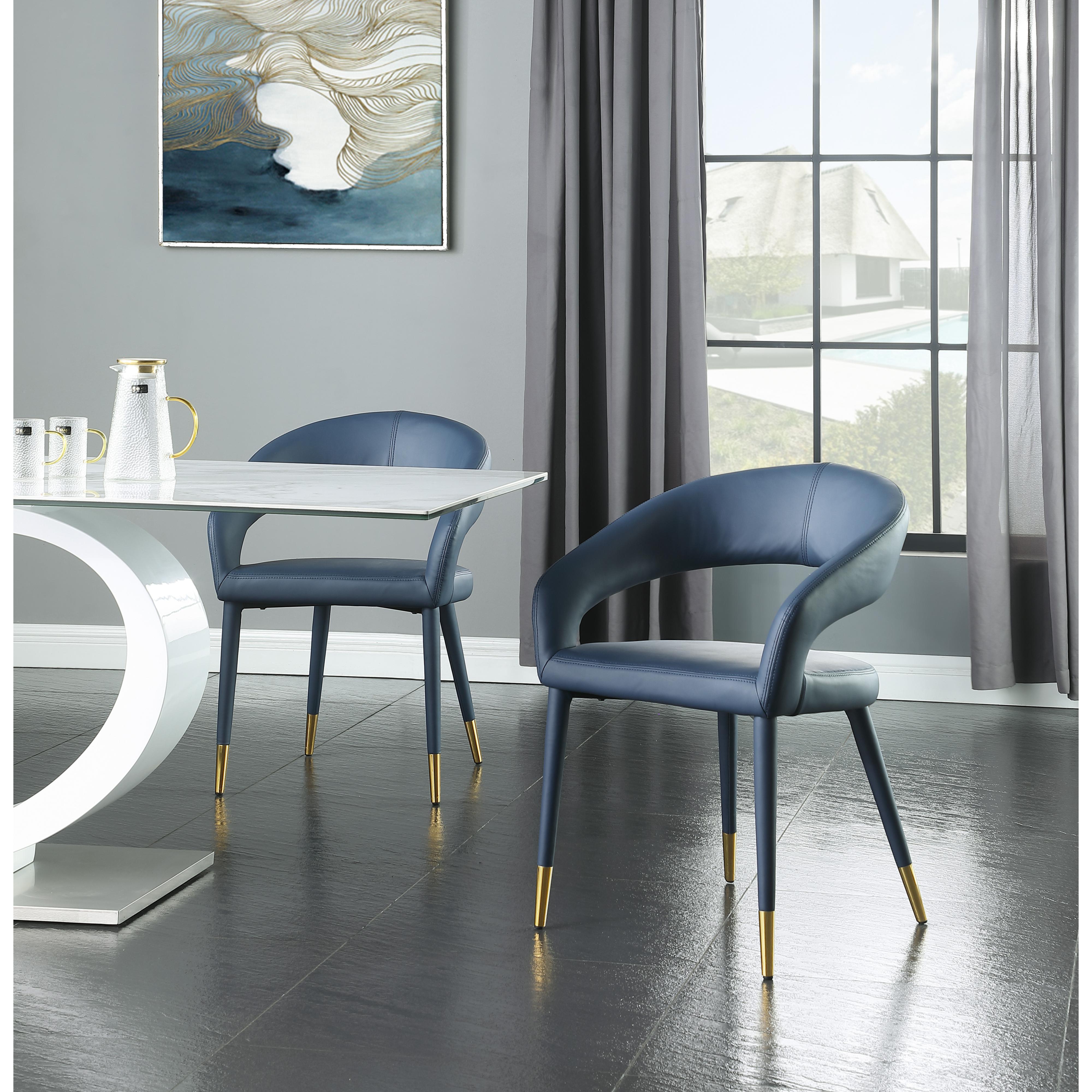 Meridian Destiny Navy Vegan Leather Dining Chair