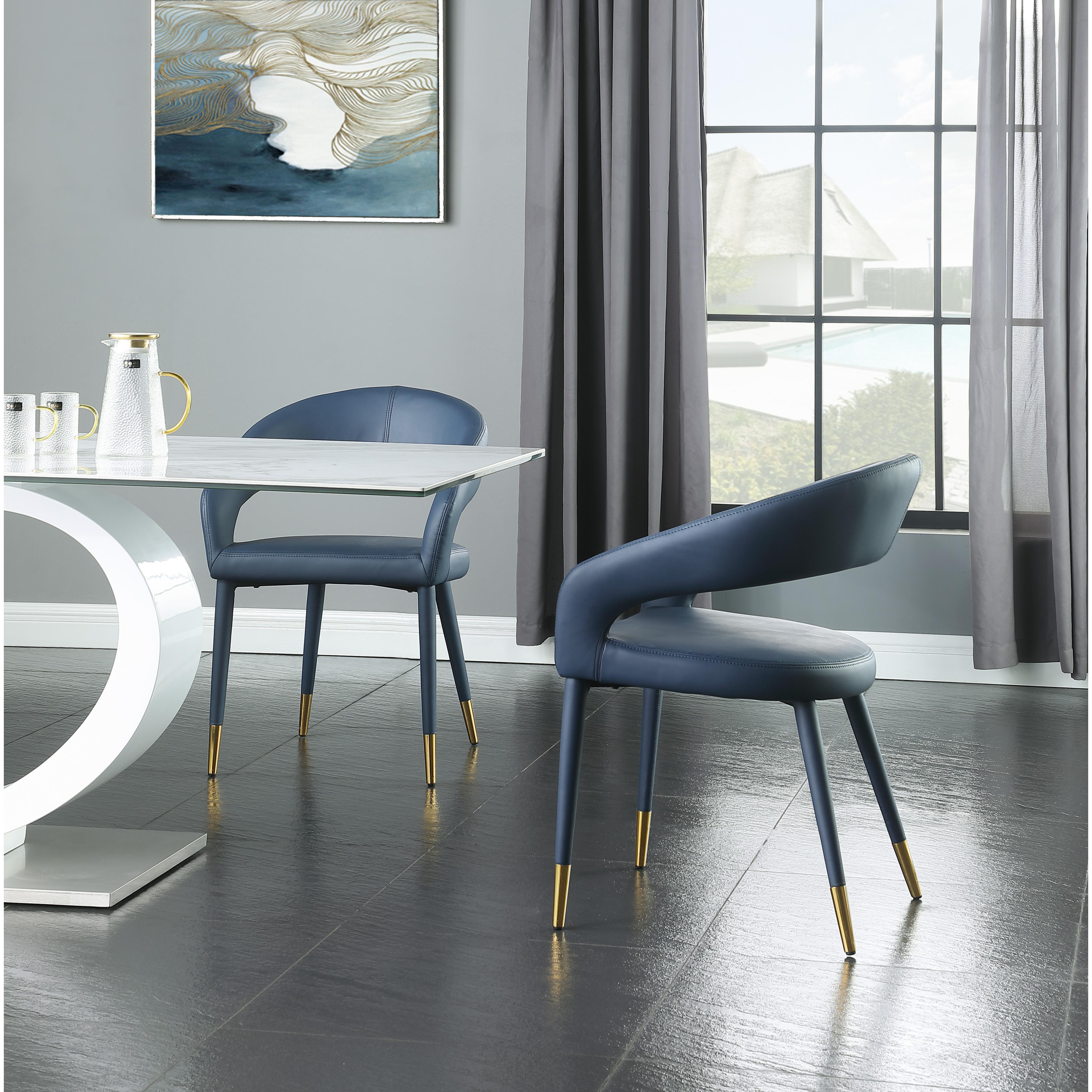 Meridian Destiny Navy Vegan Leather Dining Chair