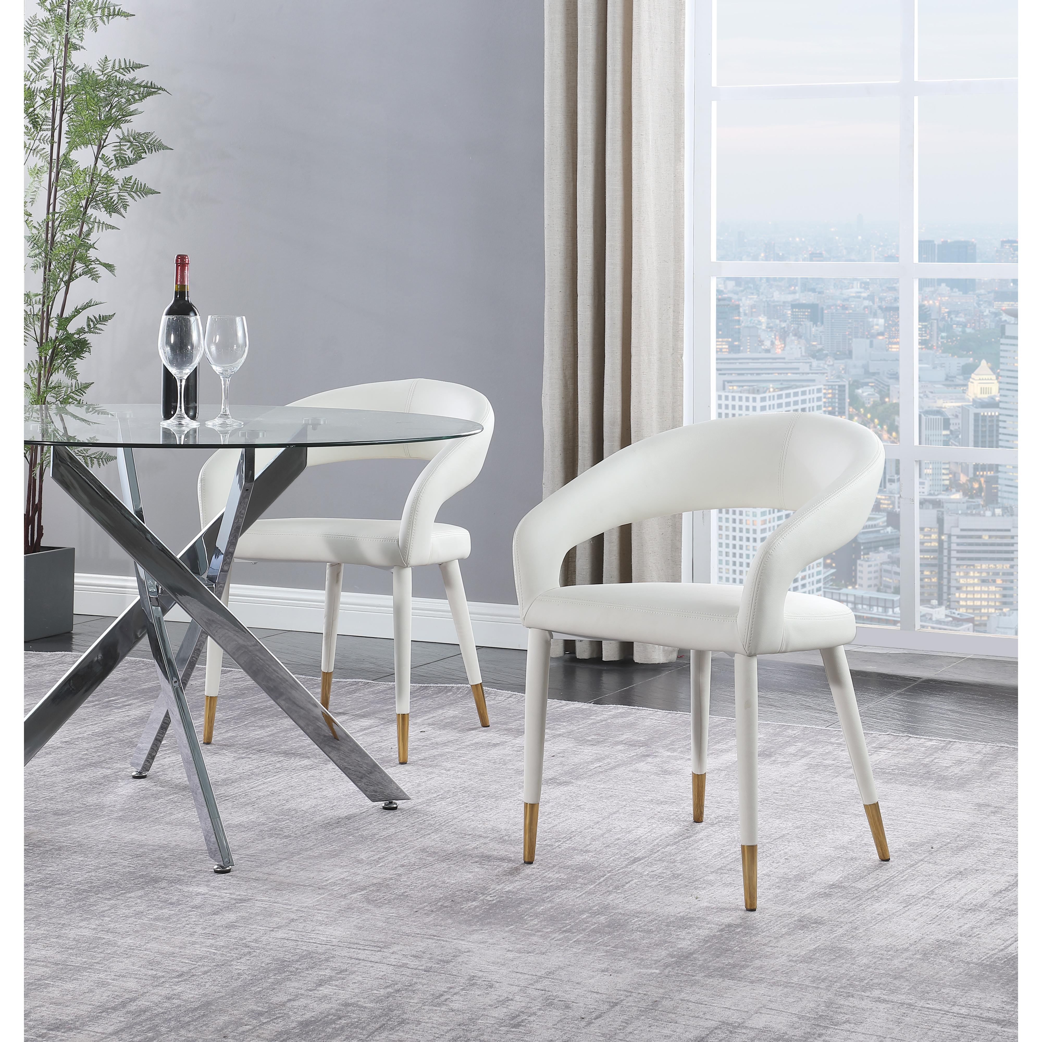 Meridian Destiny White Vegan Leather Dining Chair