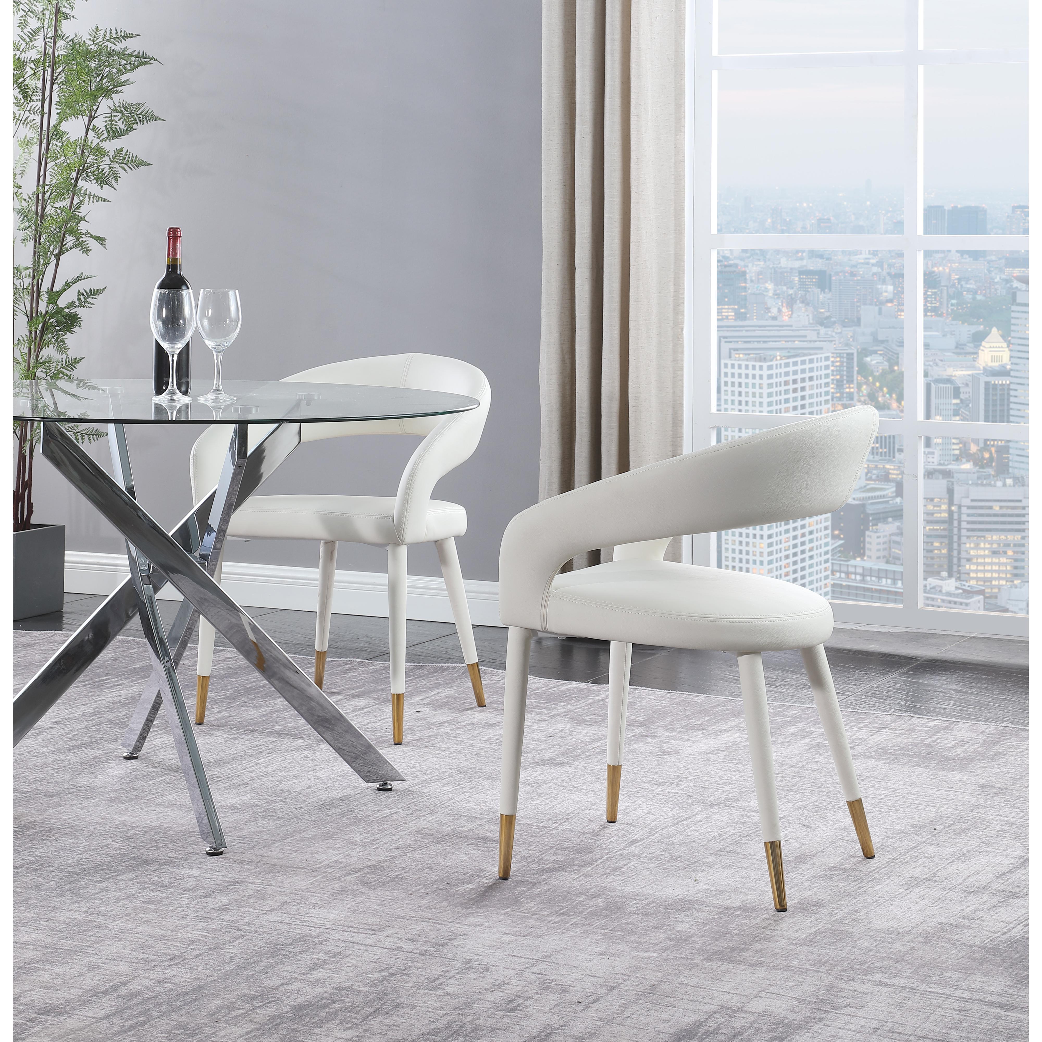 Meridian Destiny White Vegan Leather Dining Chair