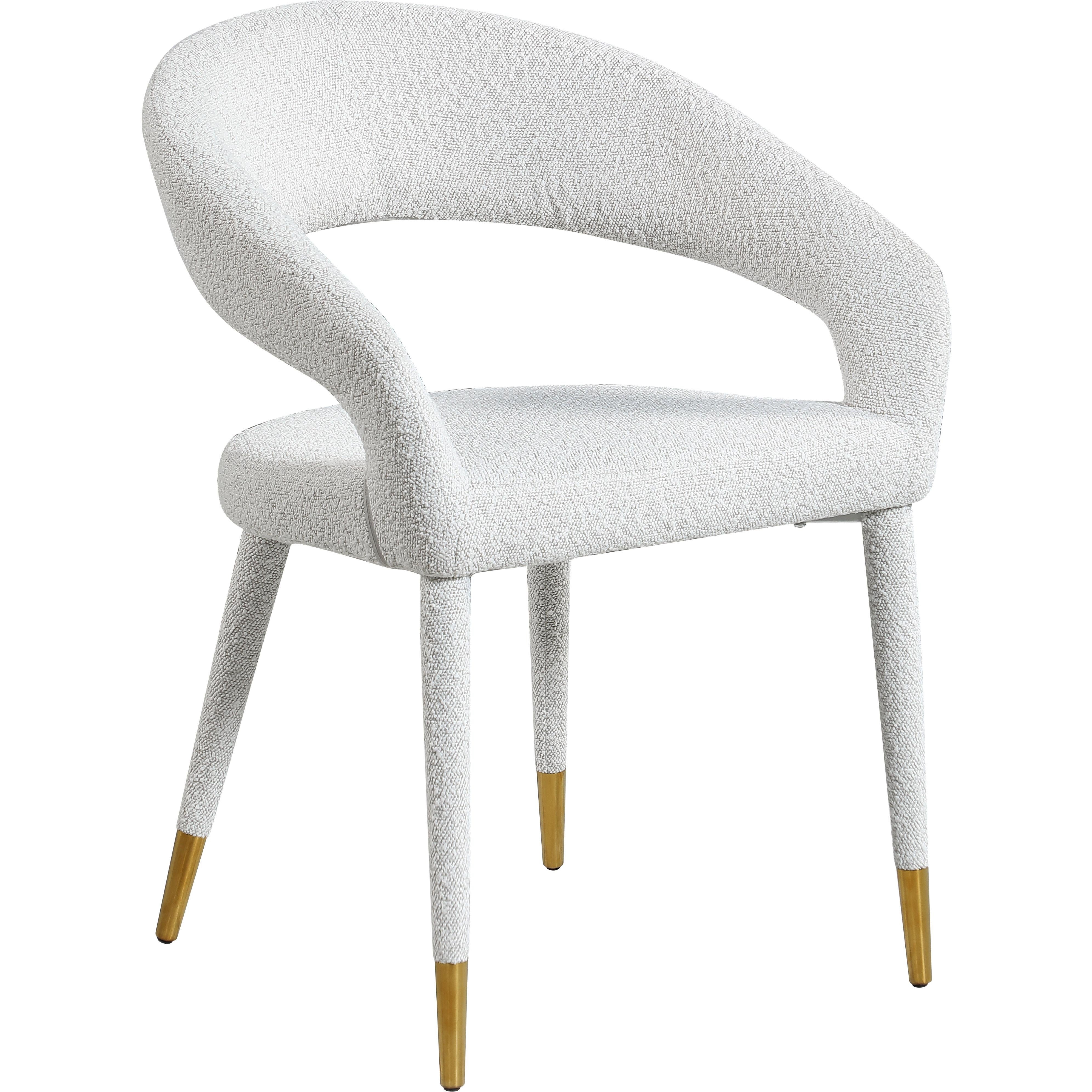 Meridian Destiny Cream Boucle Fabric Dining Chair