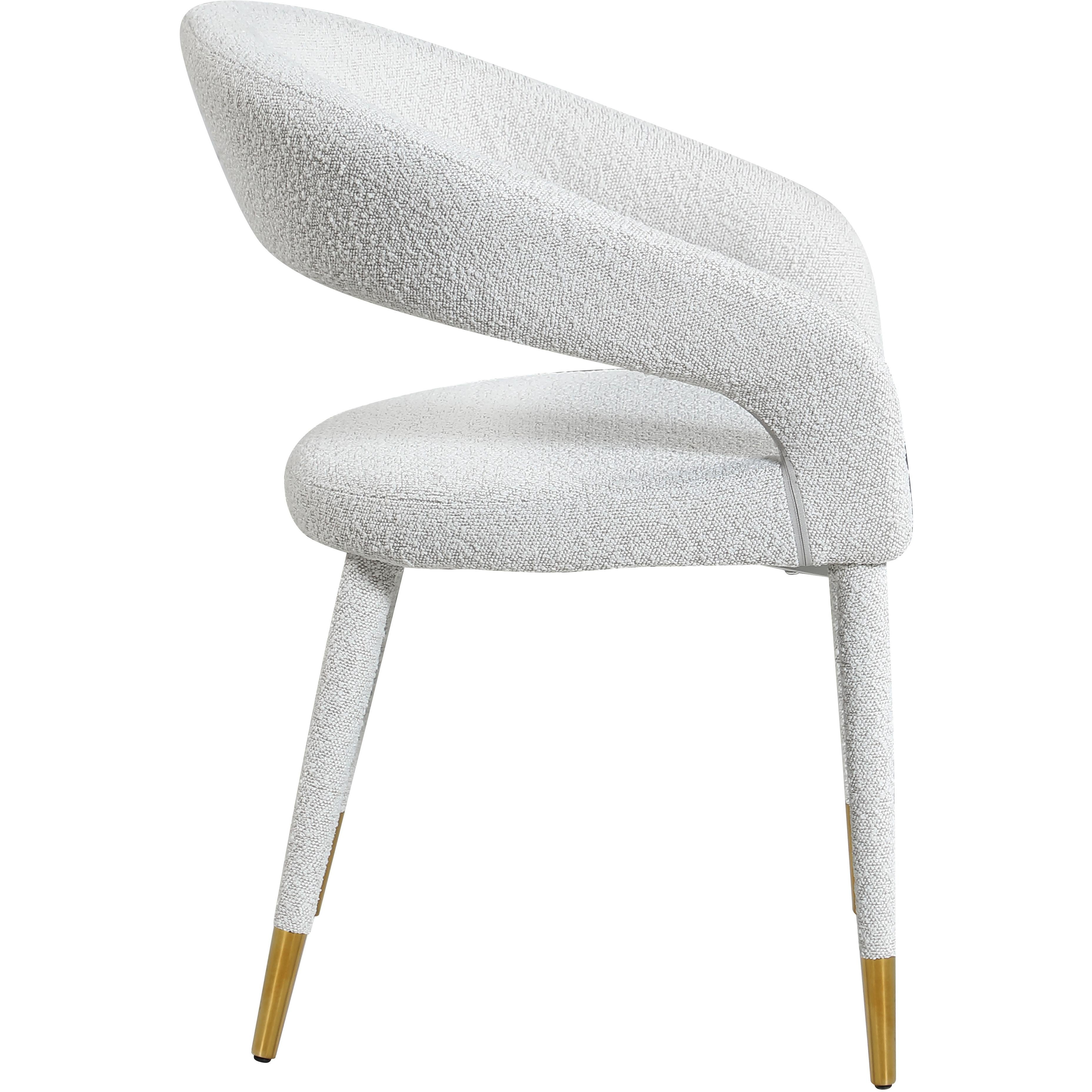 Meridian Destiny Cream Boucle Fabric Dining Chair