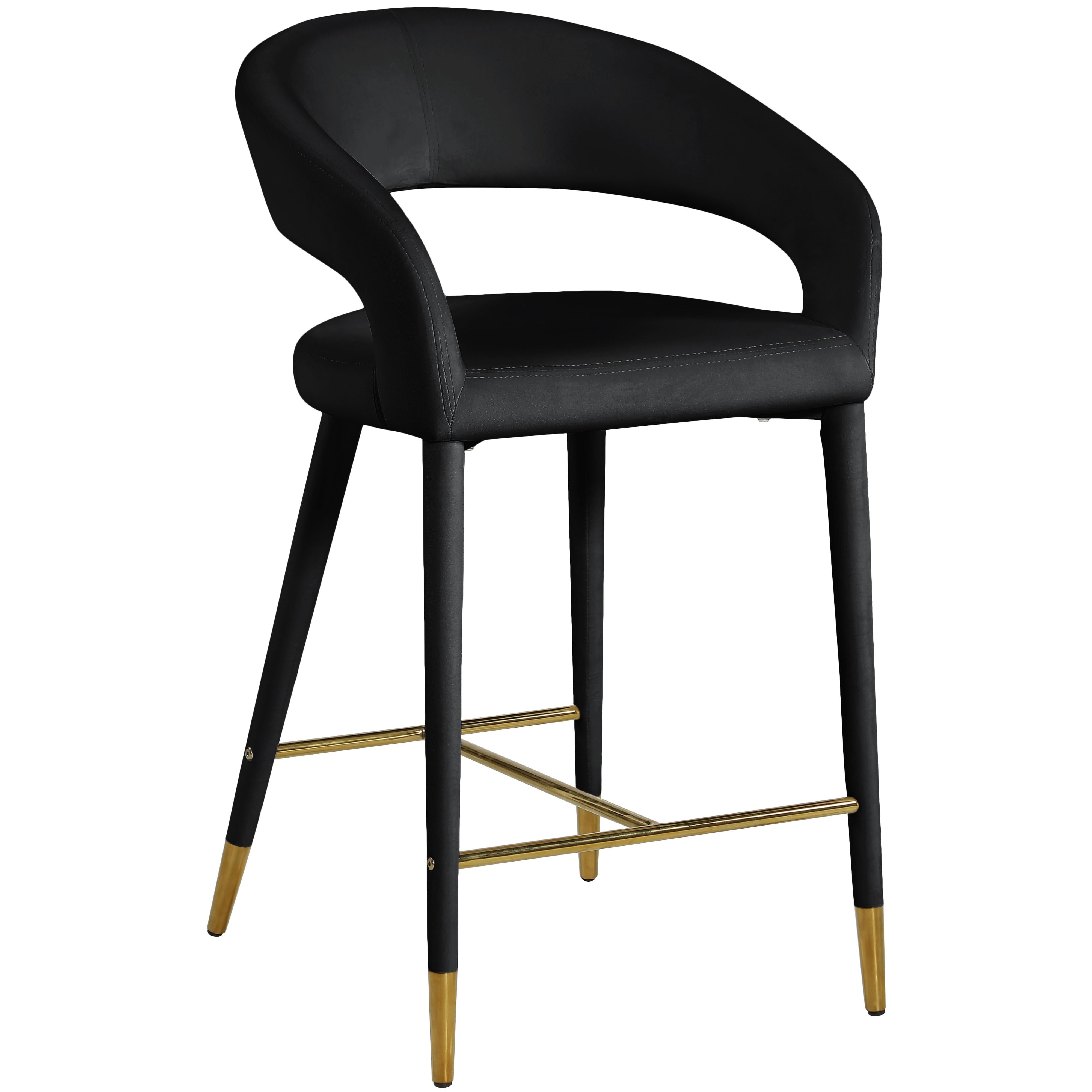 Meridian Destiny Black Velvet Stool
