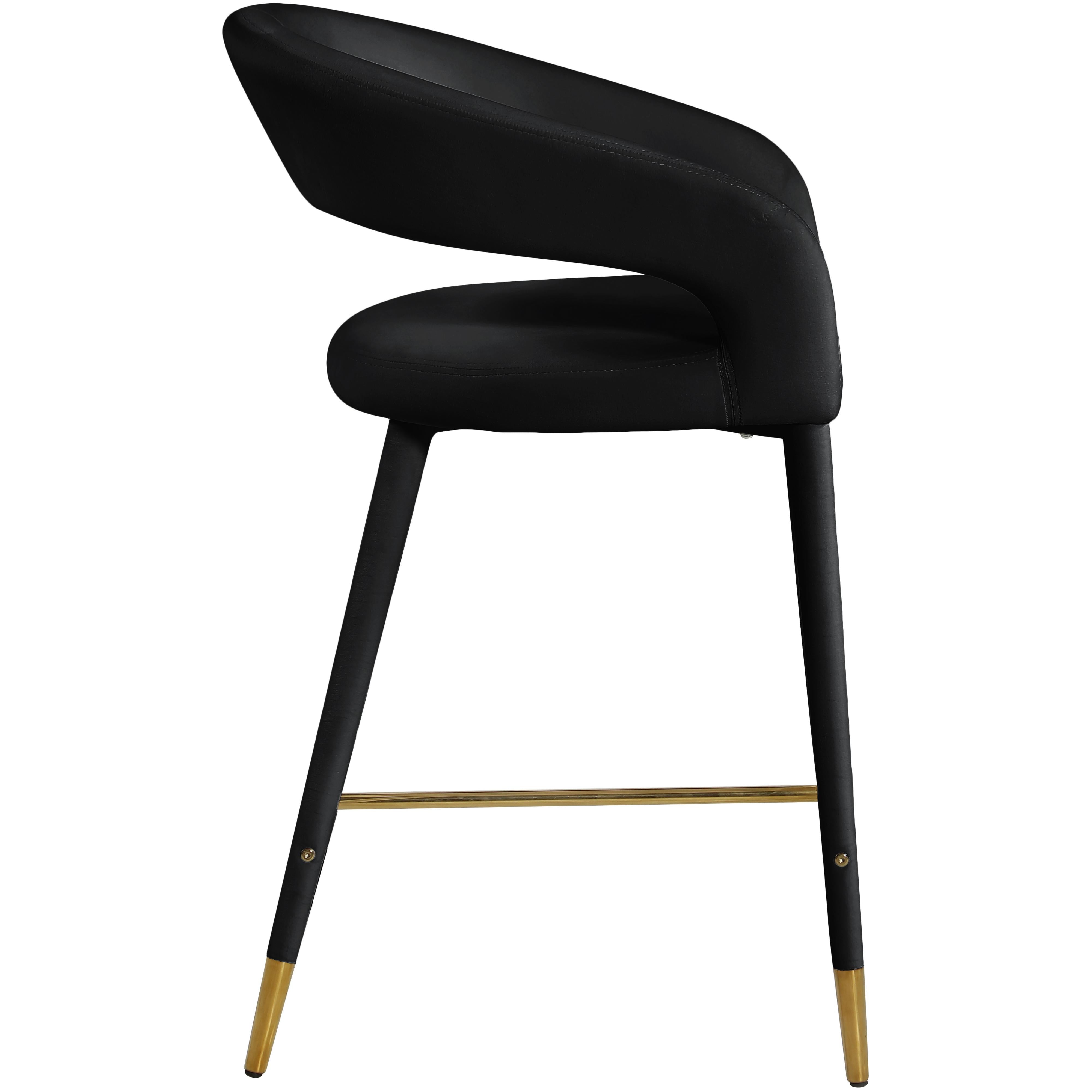 Meridian Destiny Black Velvet Stool