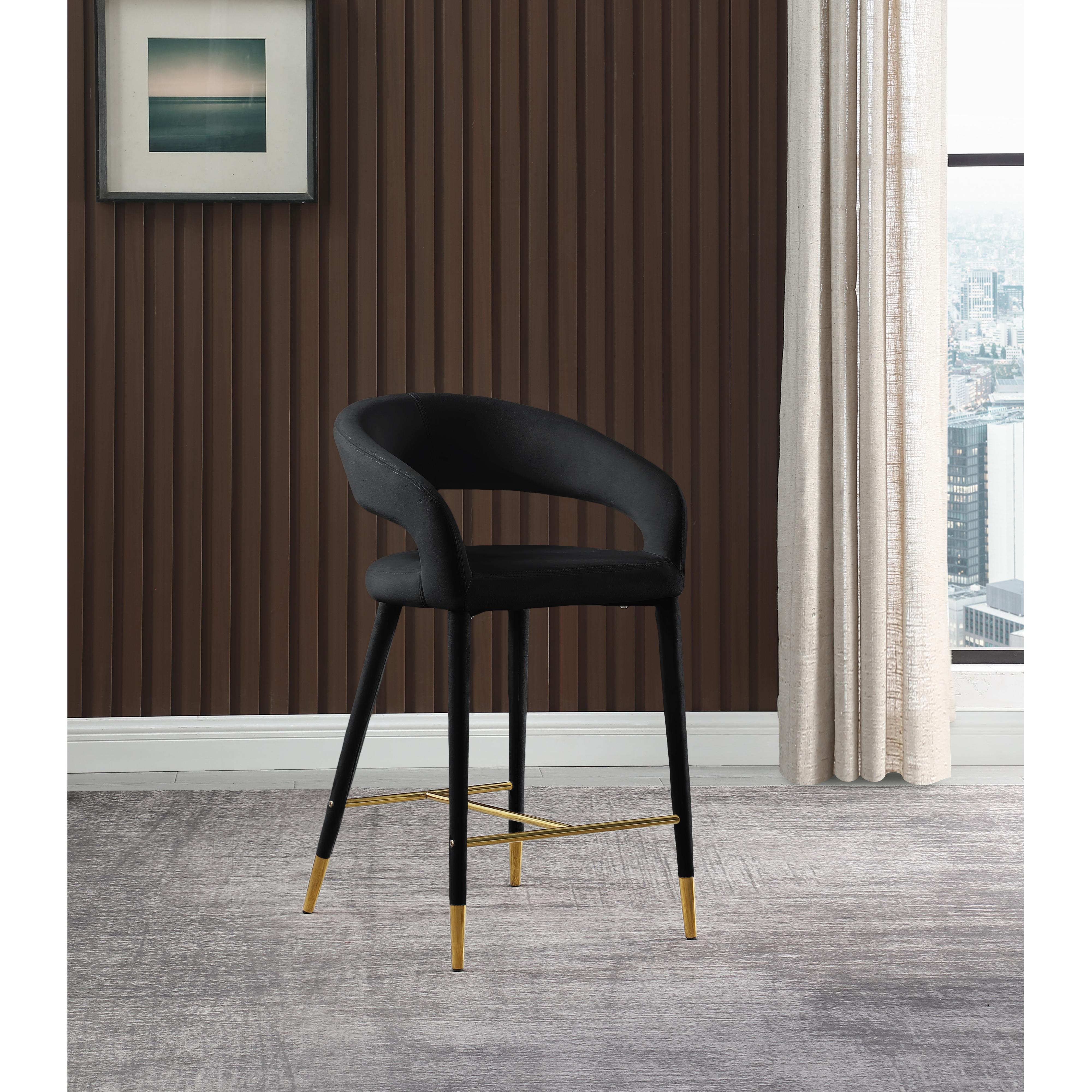 Meridian Destiny Black Velvet Stool
