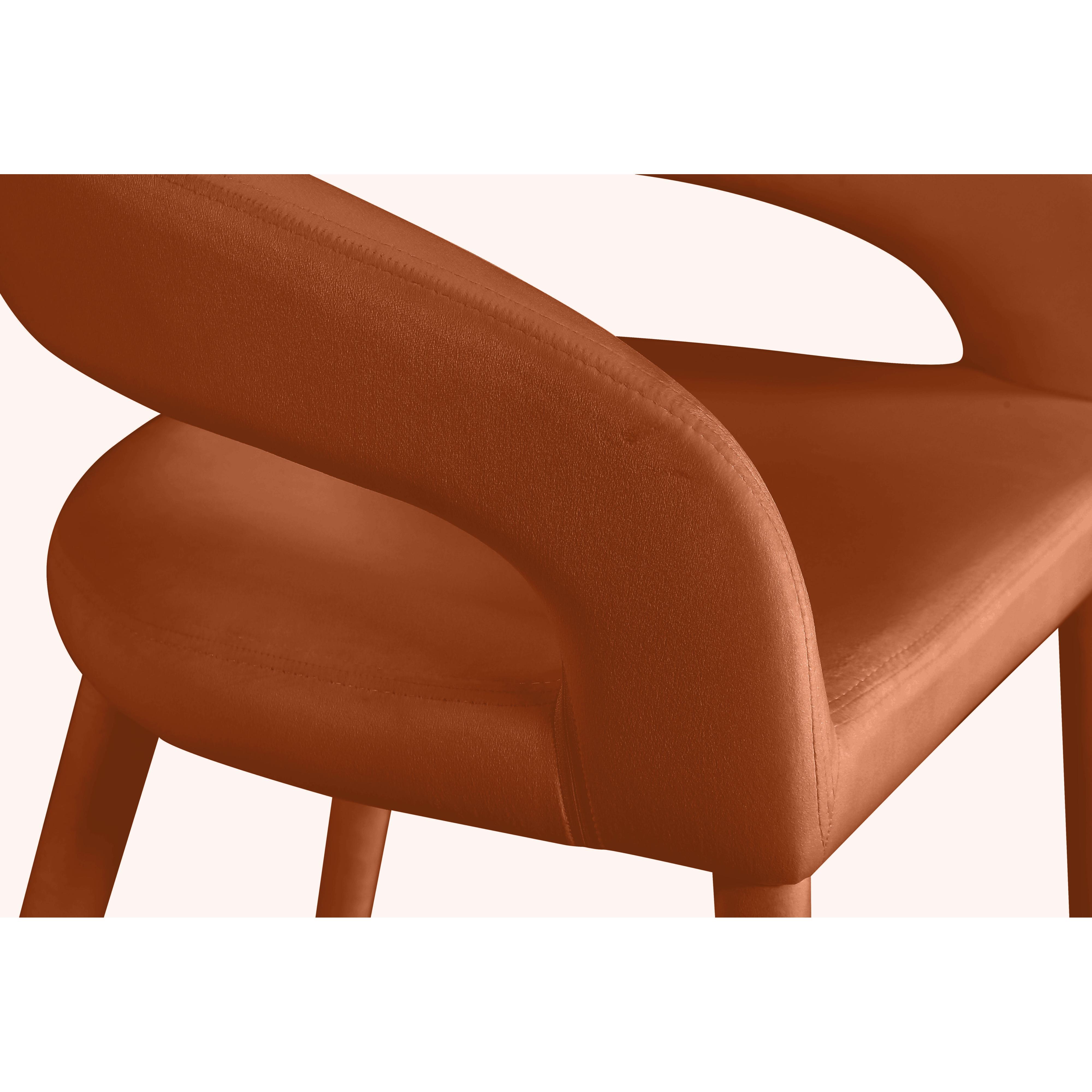 Meridian Destiny Cognac Velvet Stool
