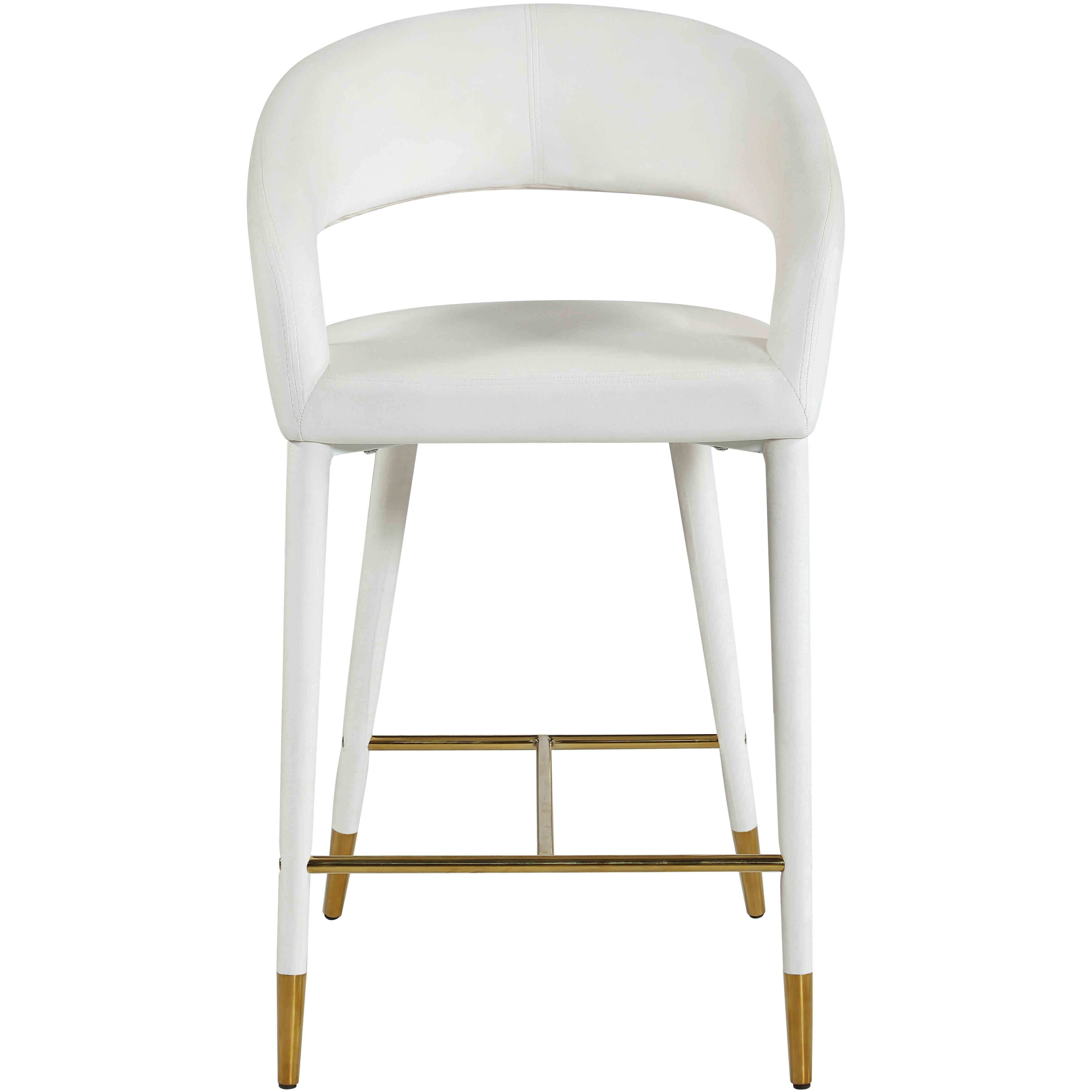 Meridian Destiny Cream Velvet Stool