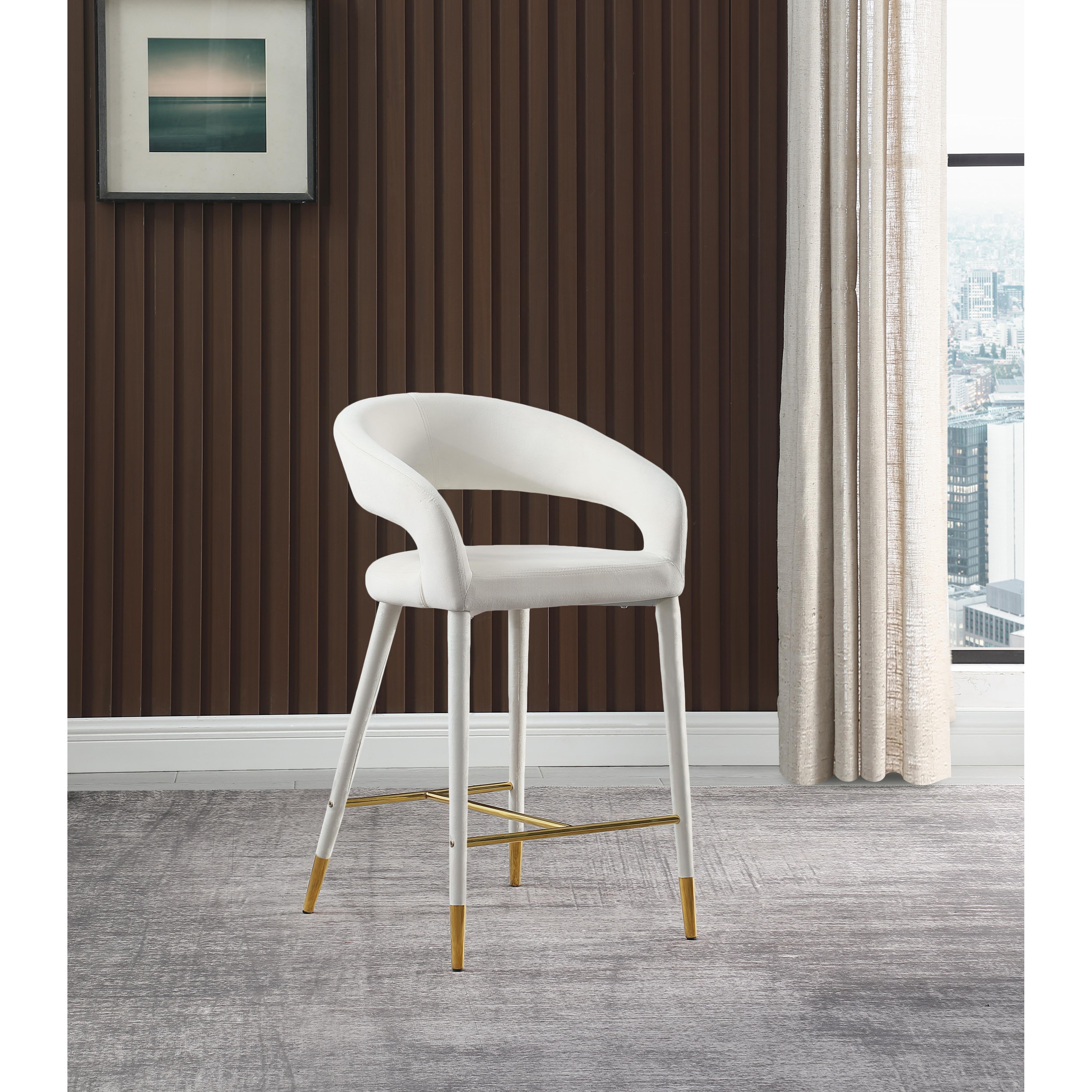 Meridian Destiny Cream Velvet Stool