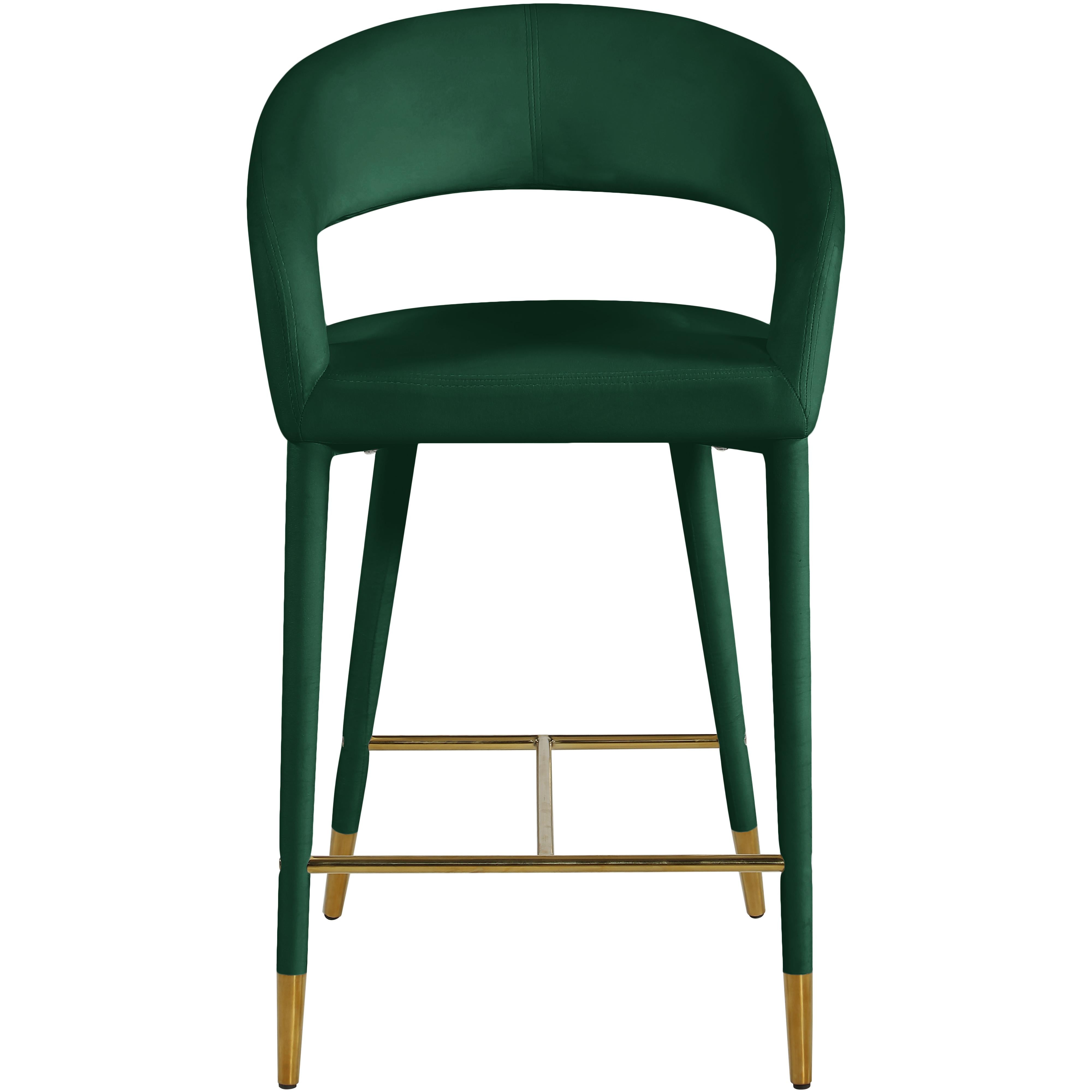 Meridian Destiny Green Velvet Stool