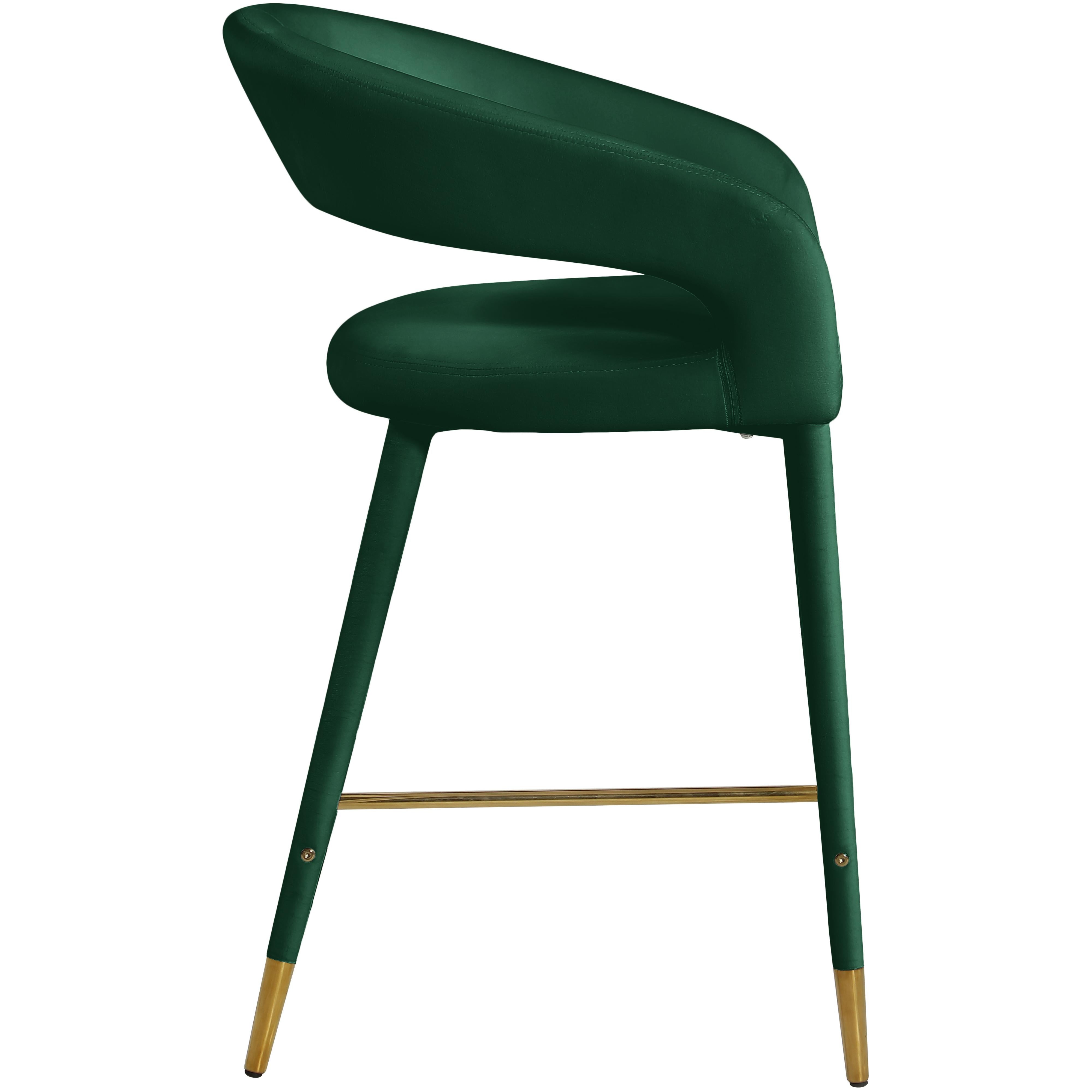 Meridian Destiny Green Velvet Stool