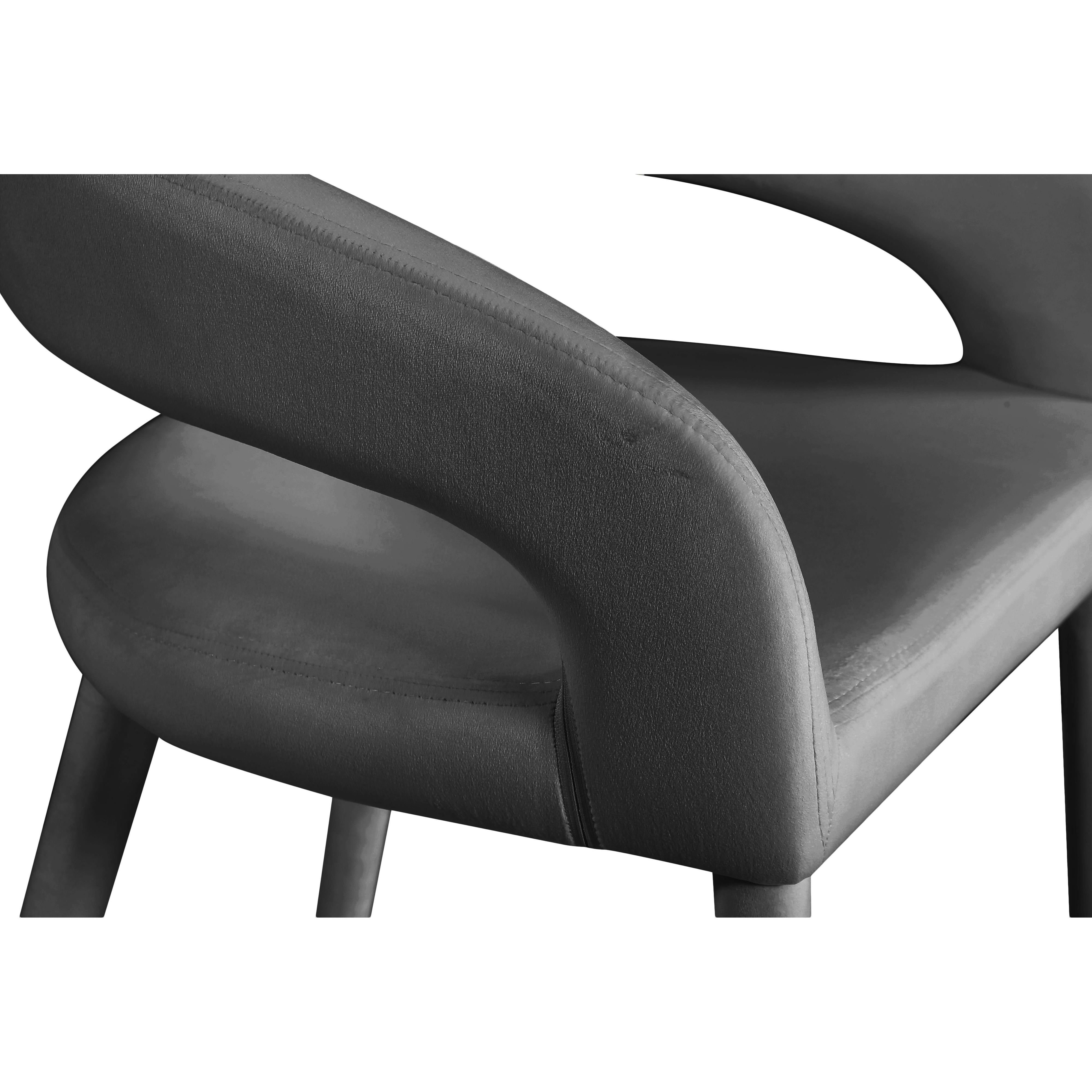 Meridian Destiny Grey Velvet Stool