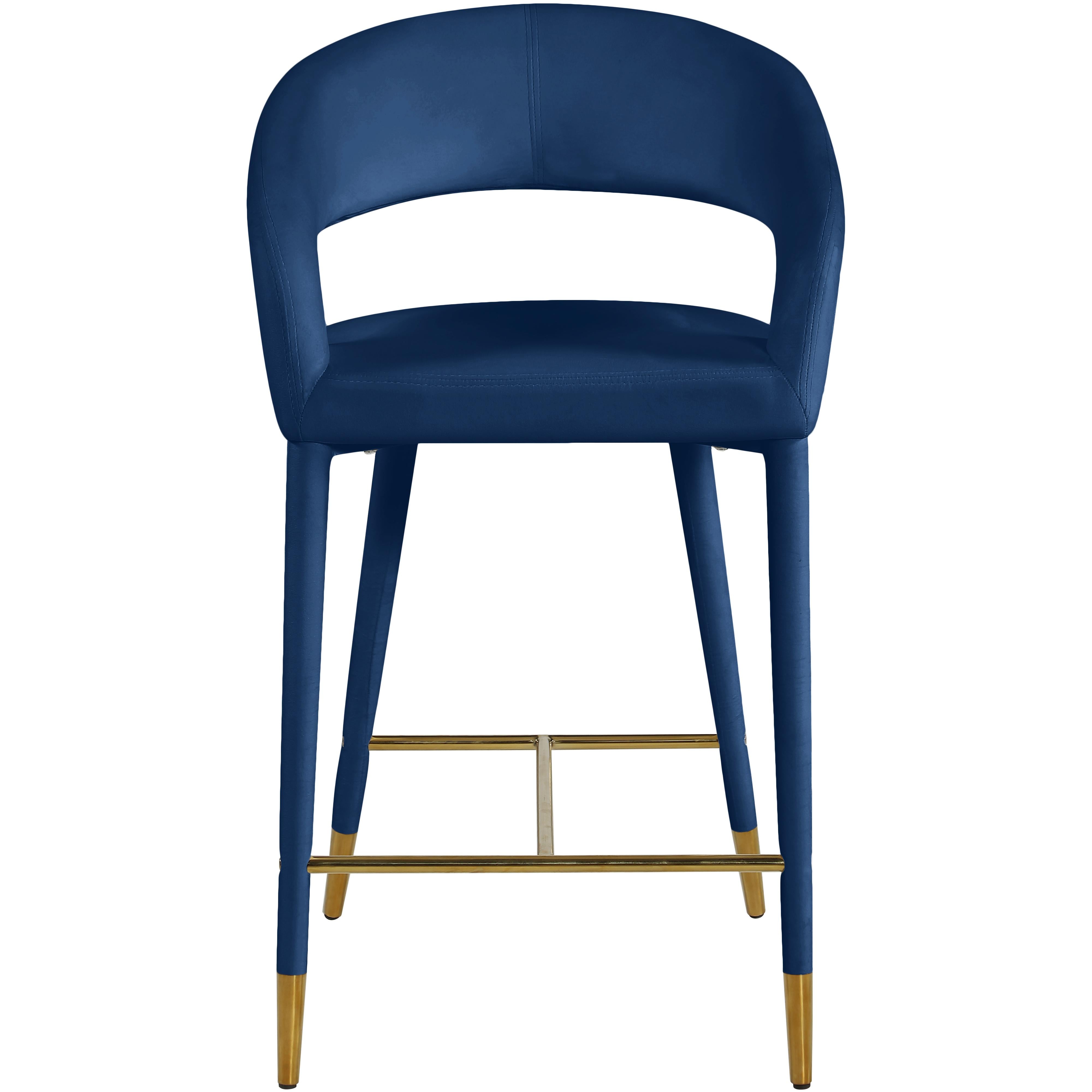 Meridian Destiny Navy Velvet Stool