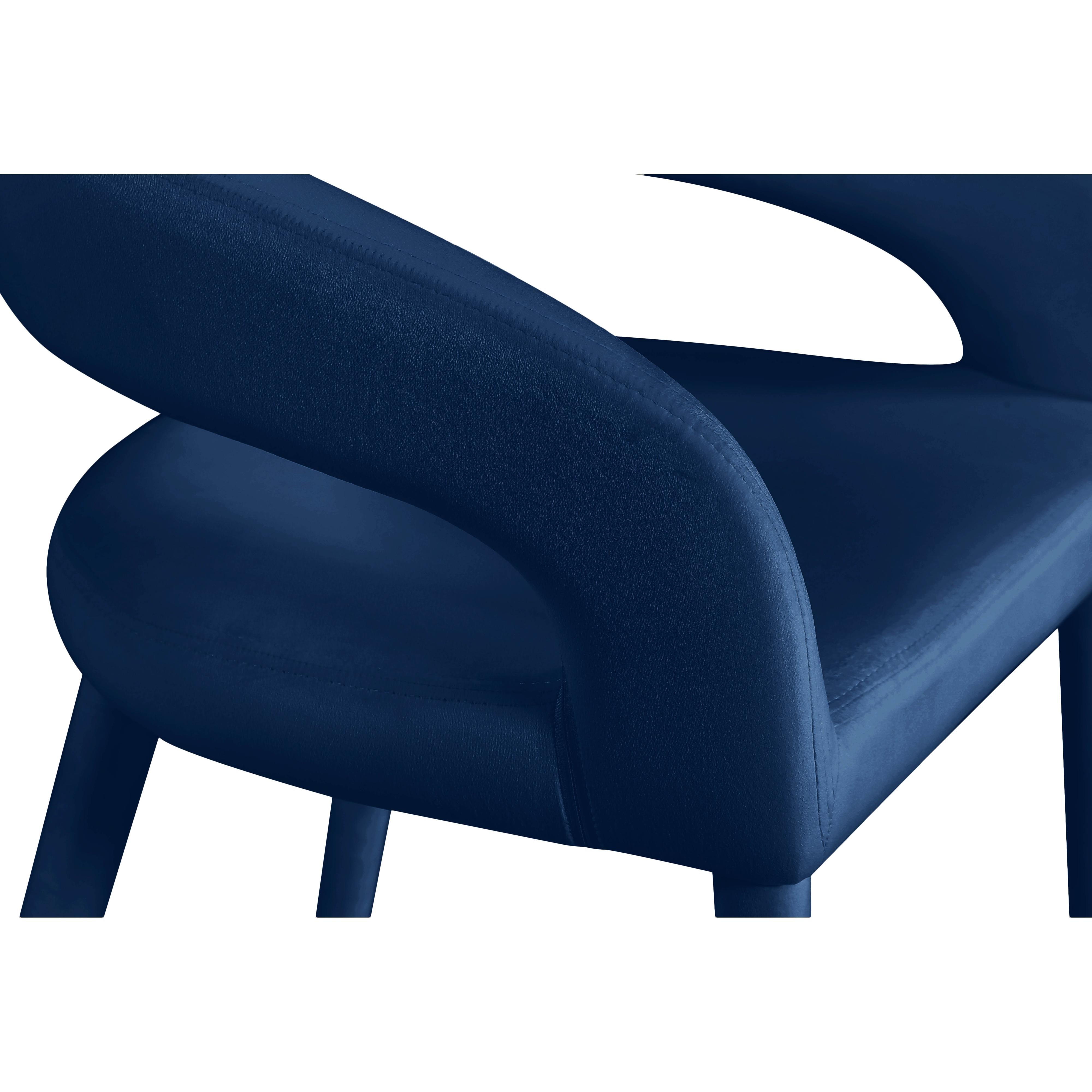 Meridian Destiny Navy Velvet Stool