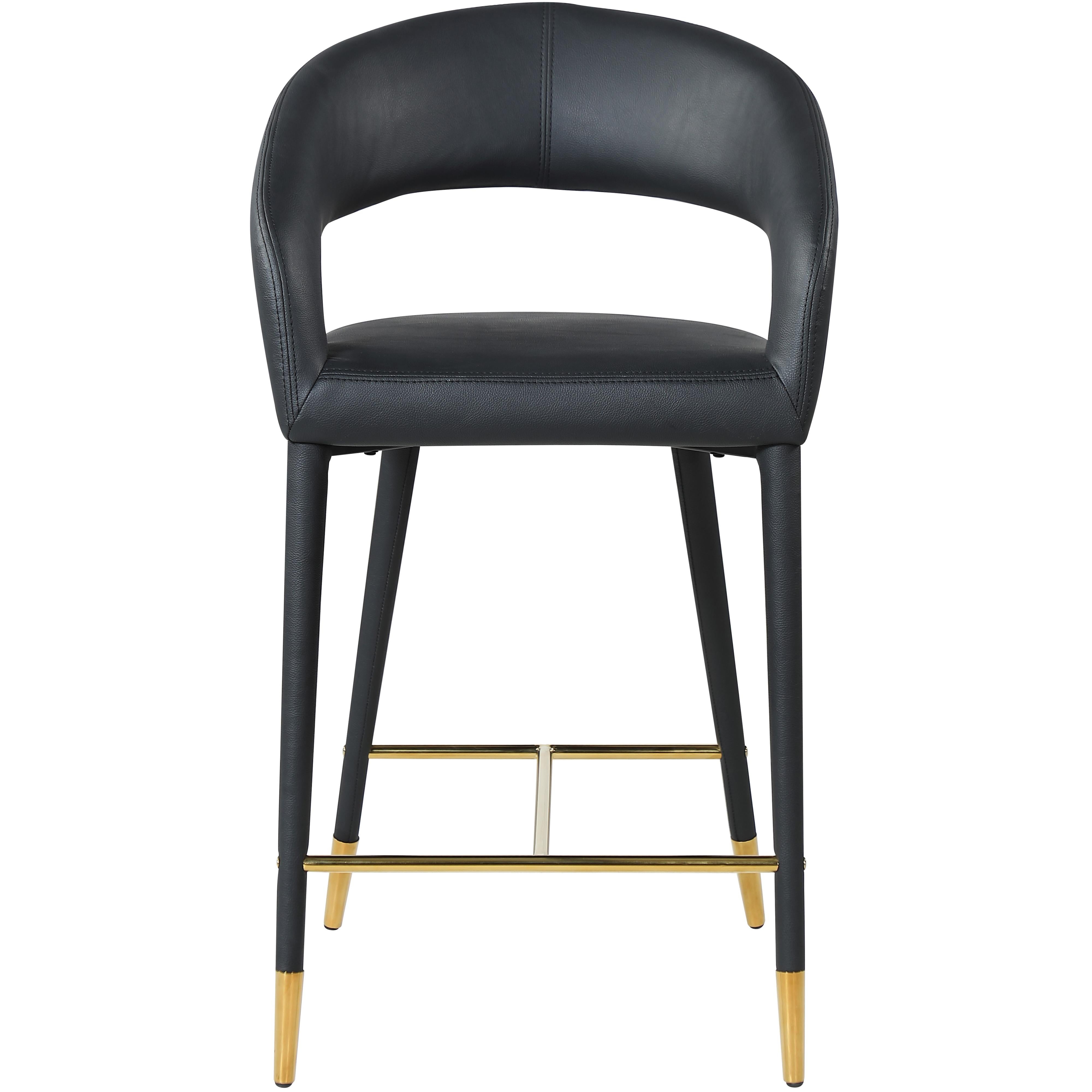 Meridian Destiny Black Vegan Leather Stool