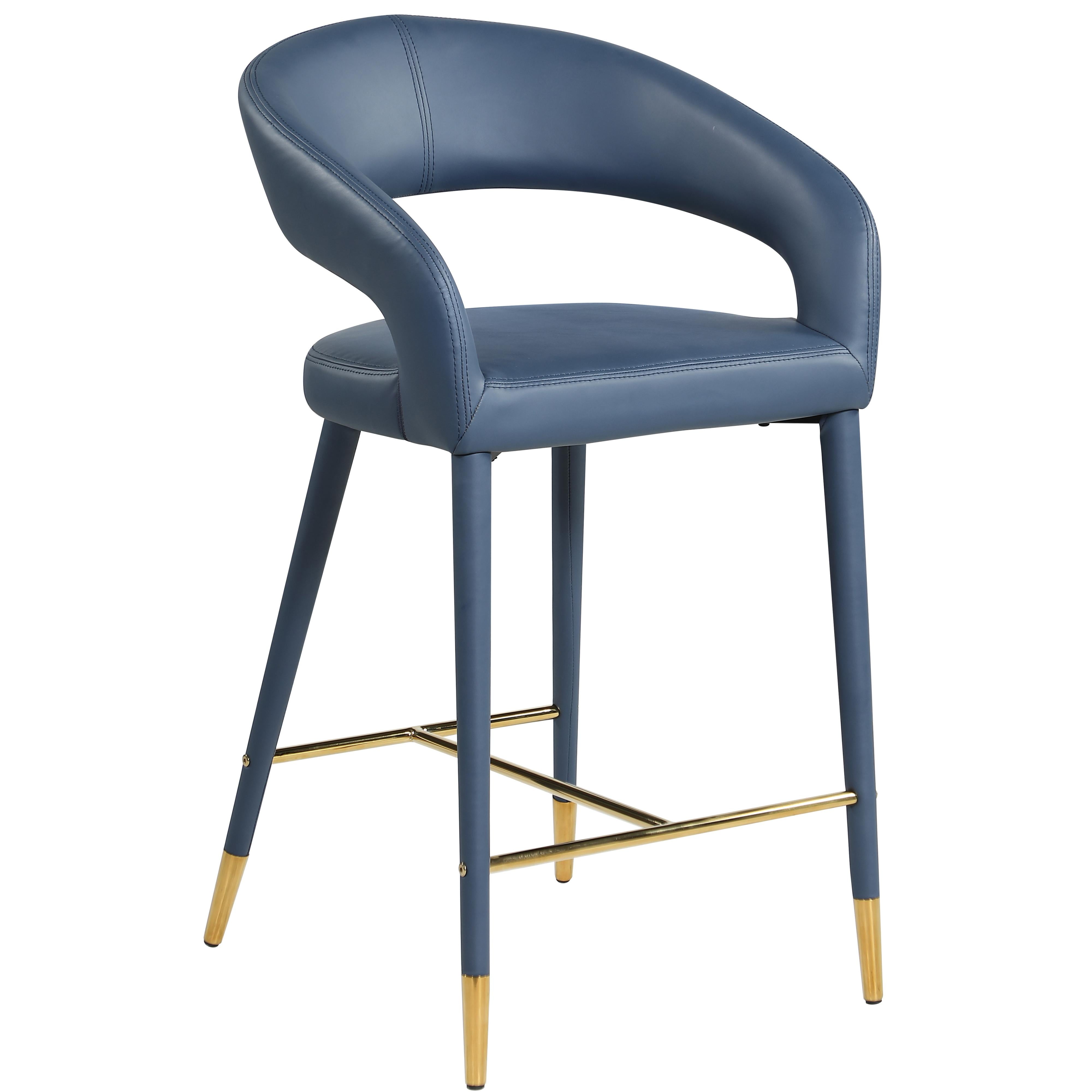 Meridian Destiny Navy Vegan Leather Stool