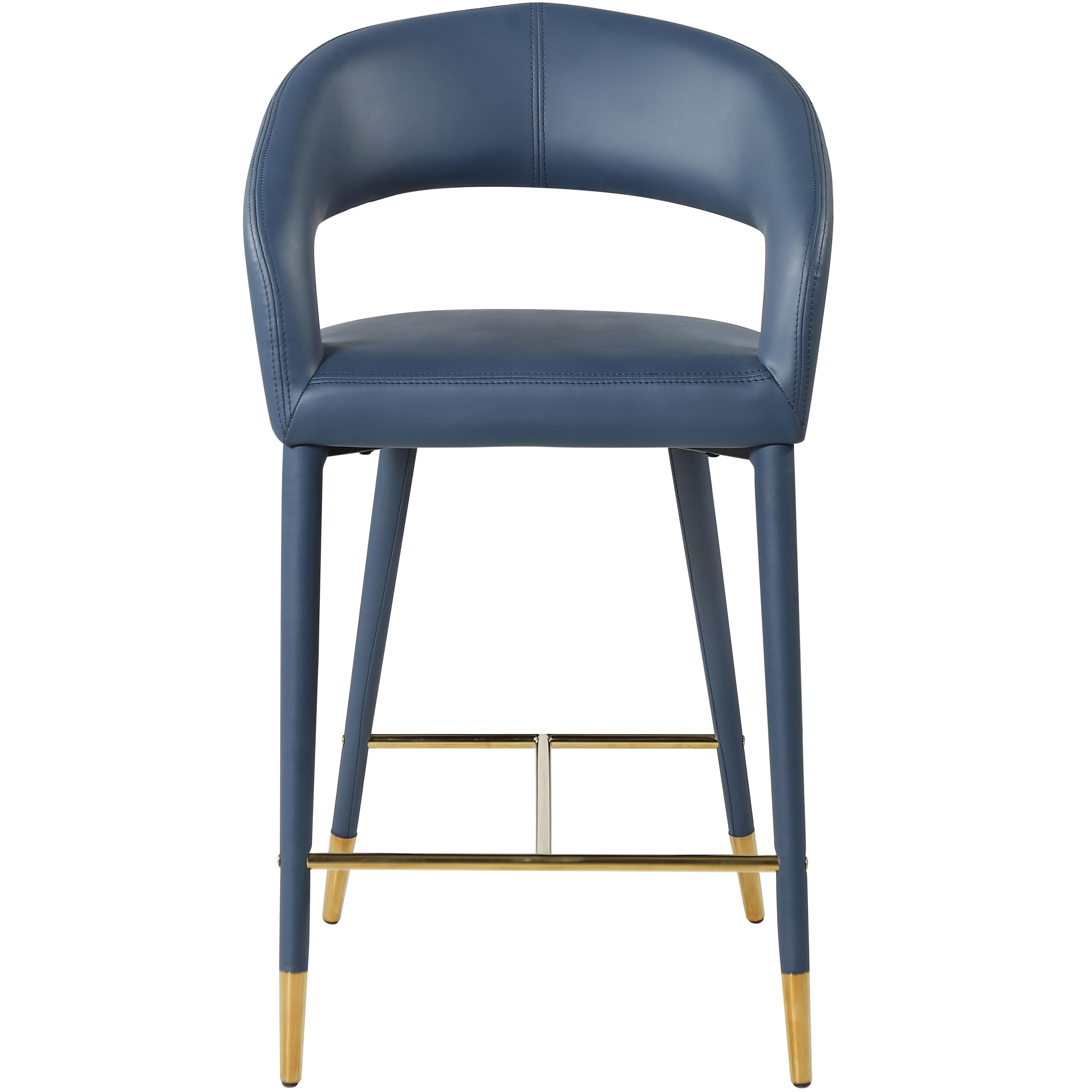Meridian Destiny Navy Vegan Leather Stool