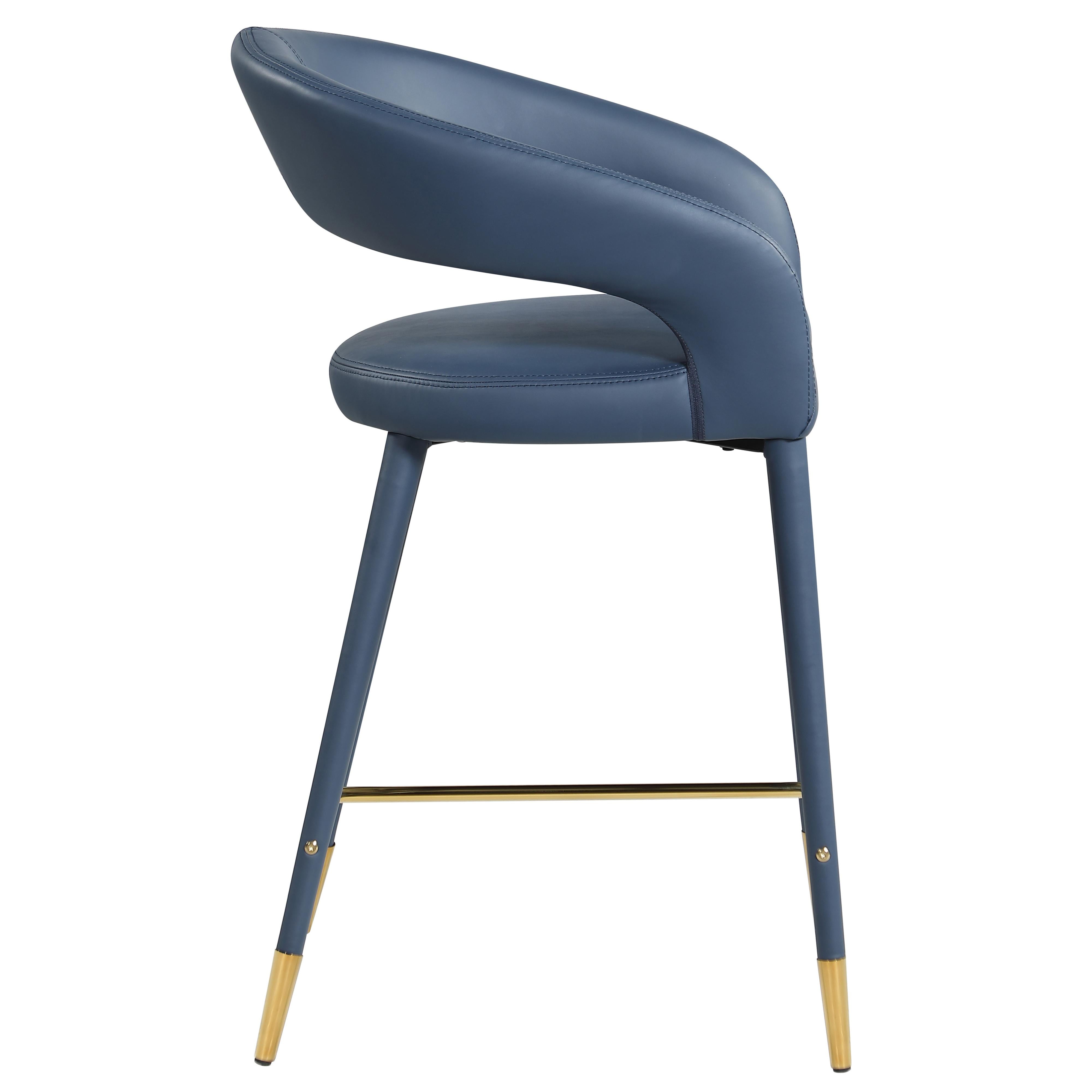 Meridian Destiny Navy Vegan Leather Stool