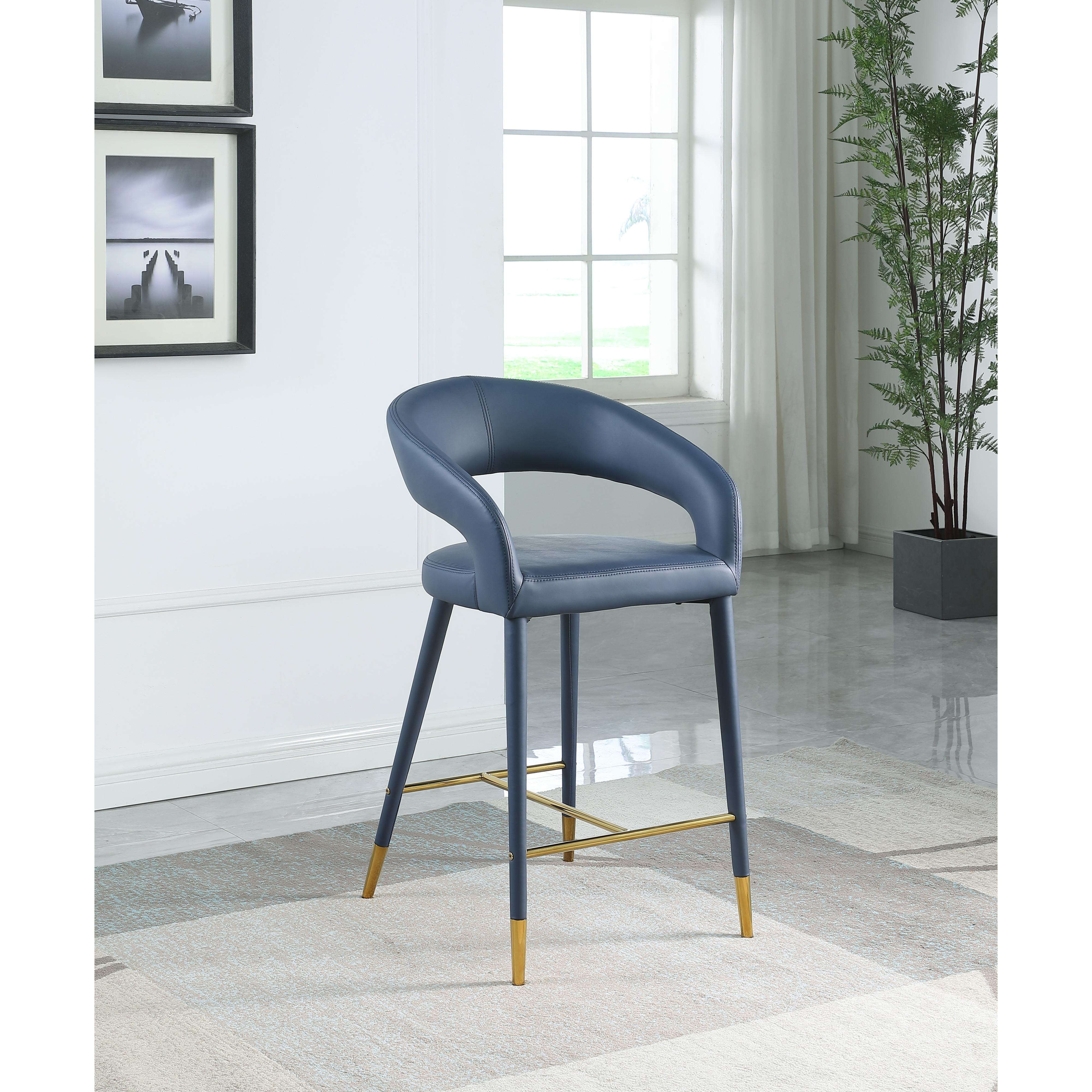 Meridian Destiny Navy Vegan Leather Stool