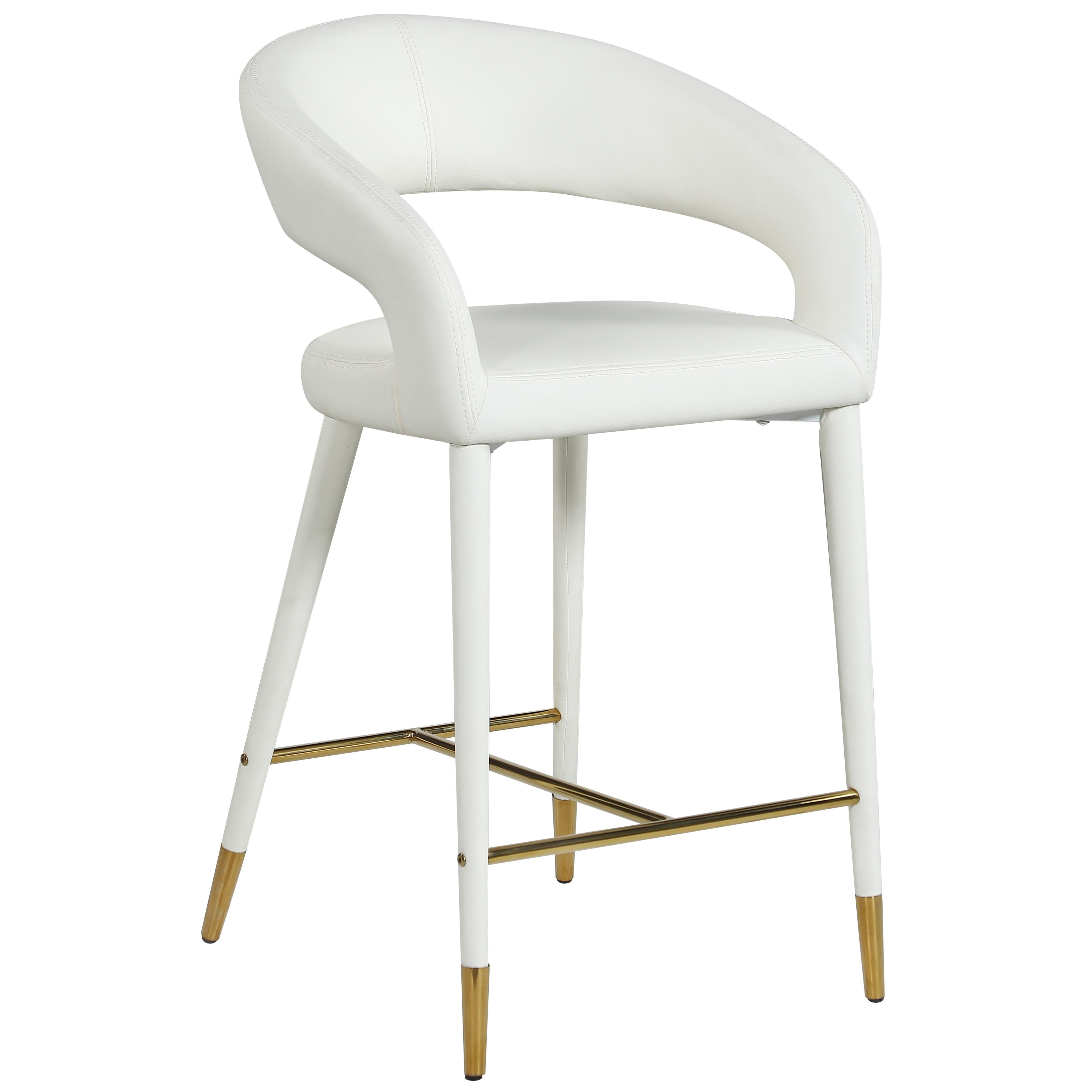 Meridian Destiny White Vegan Leather Stool