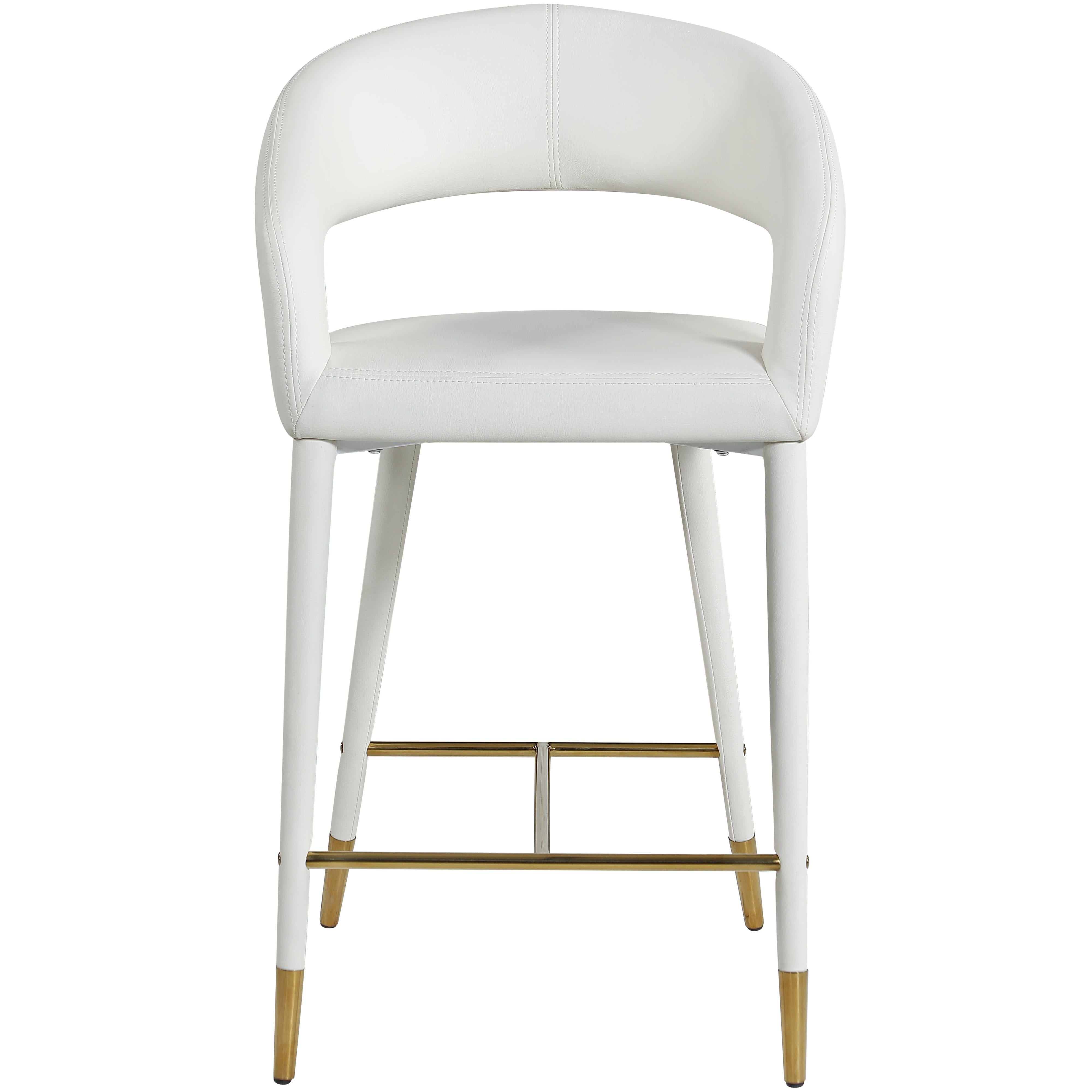 Meridian Destiny White Vegan Leather Stool