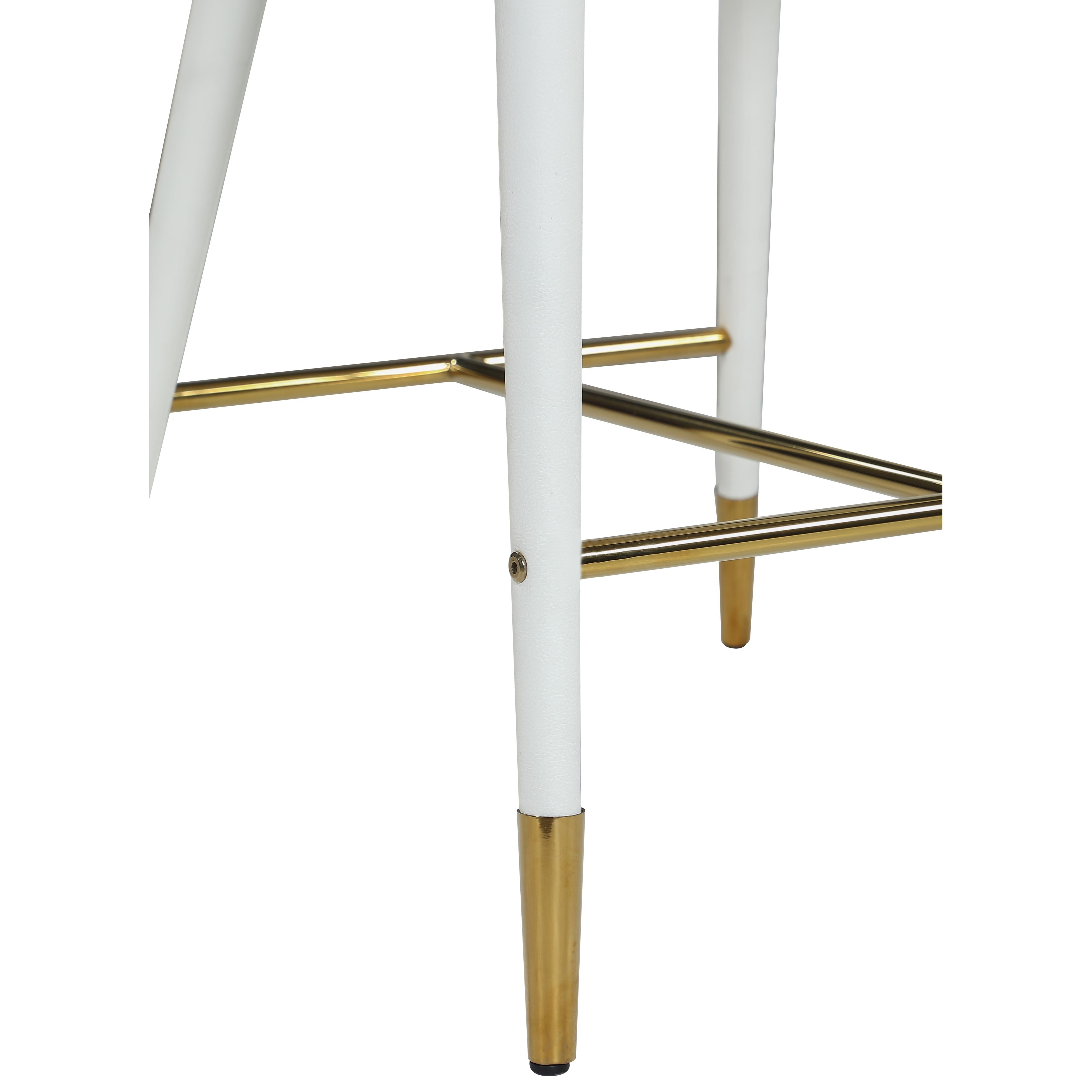 Meridian Destiny White Vegan Leather Stool