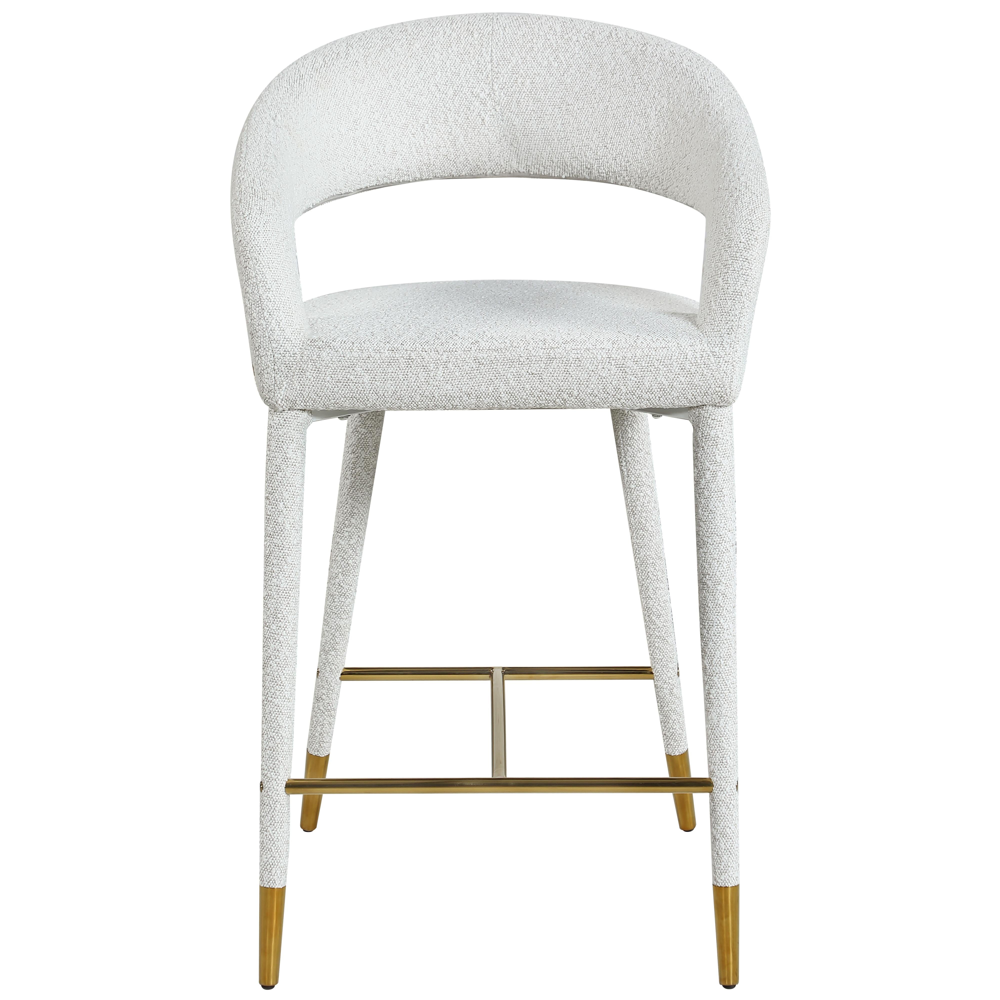 Meridian Destiny Cream Fabric Stool
