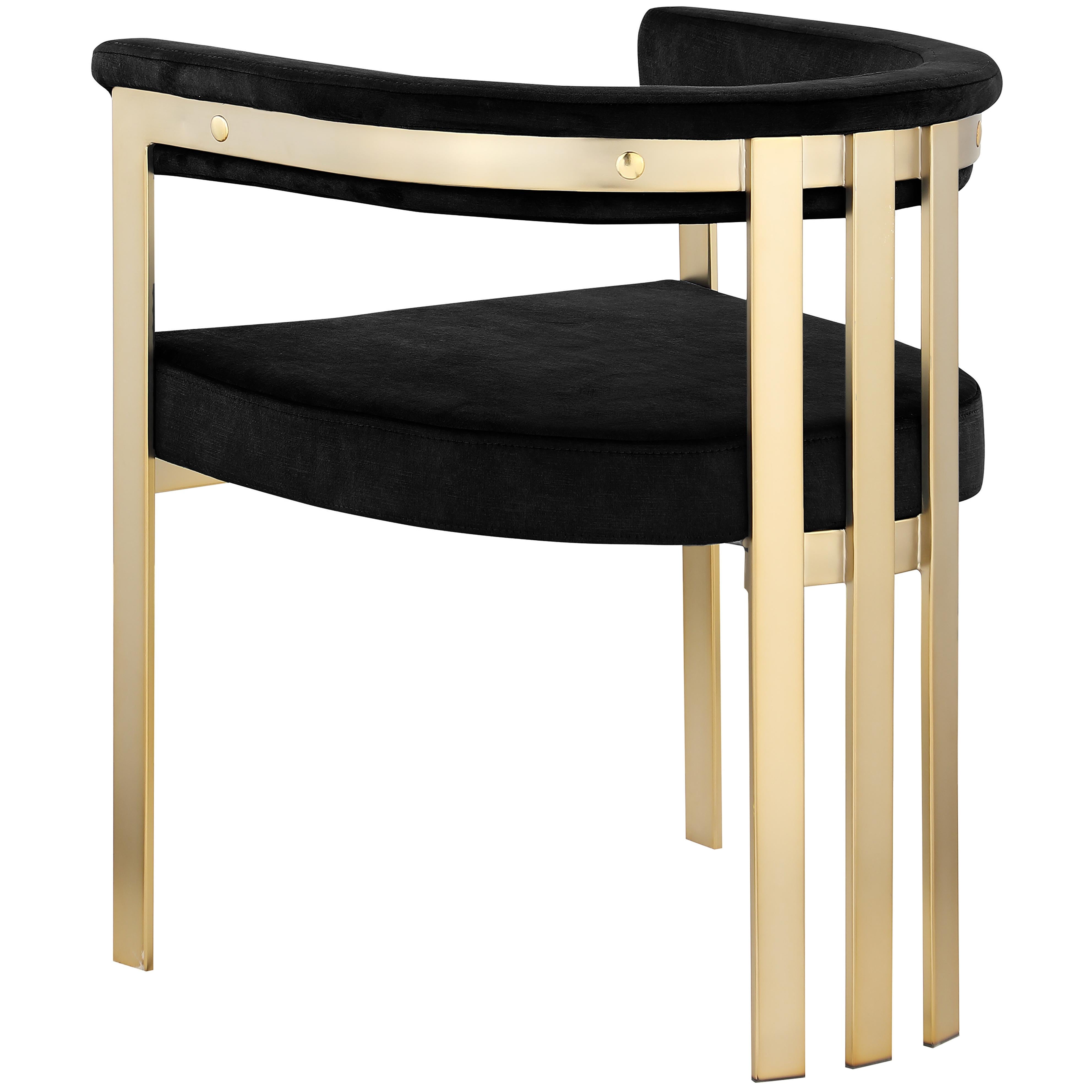 Meridian Marcello Black Velvet Dining Chair