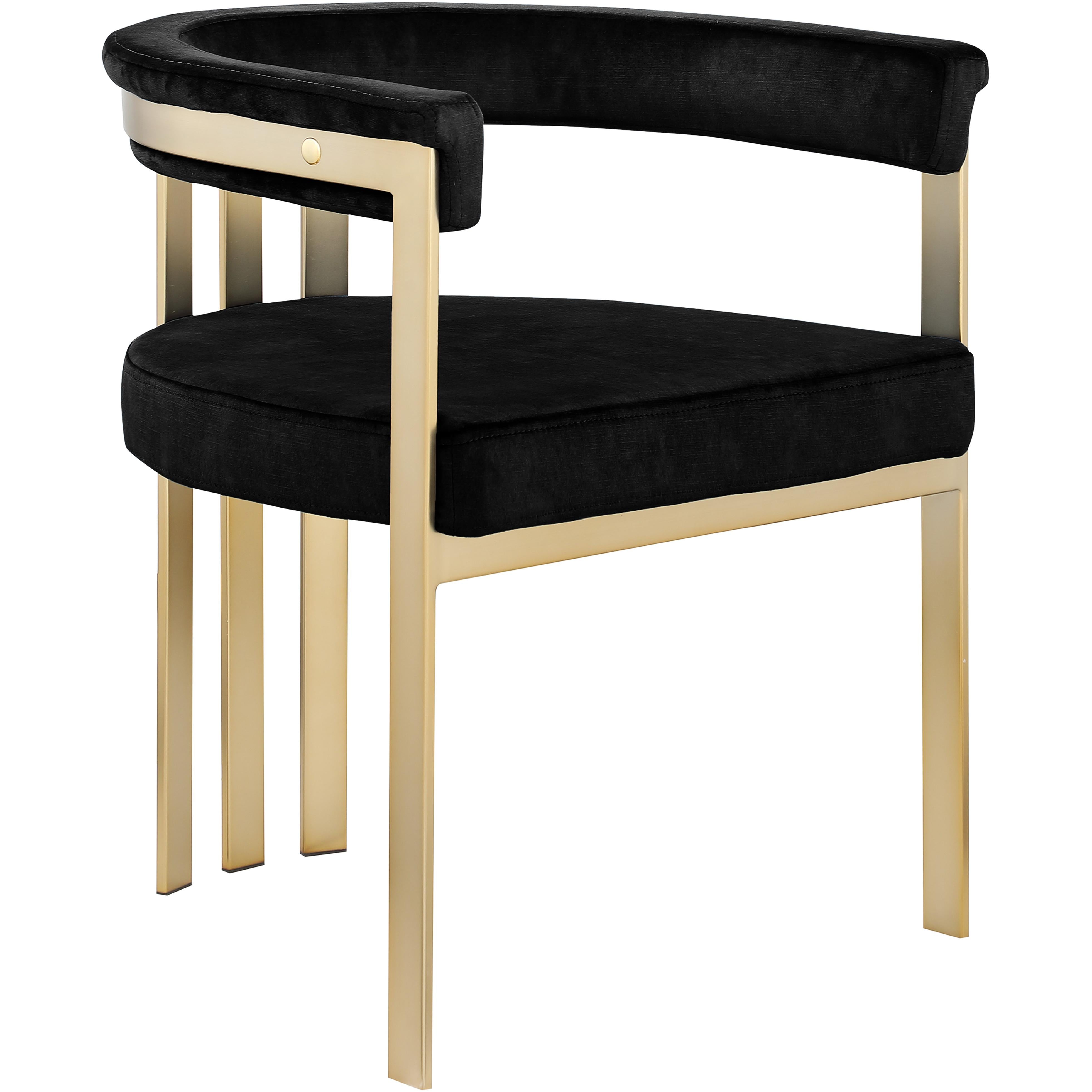 Meridian Marcello Black Velvet Dining Chair