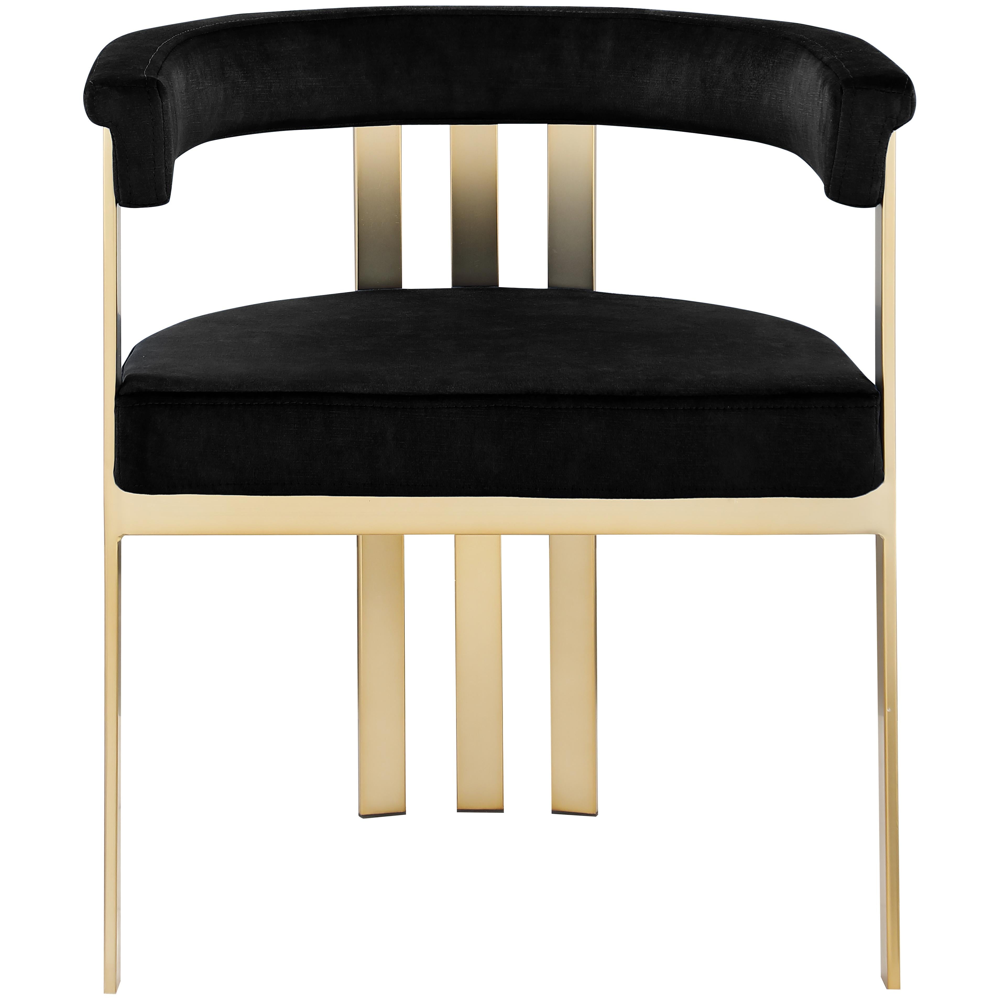 Meridian Marcello Black Velvet Dining Chair