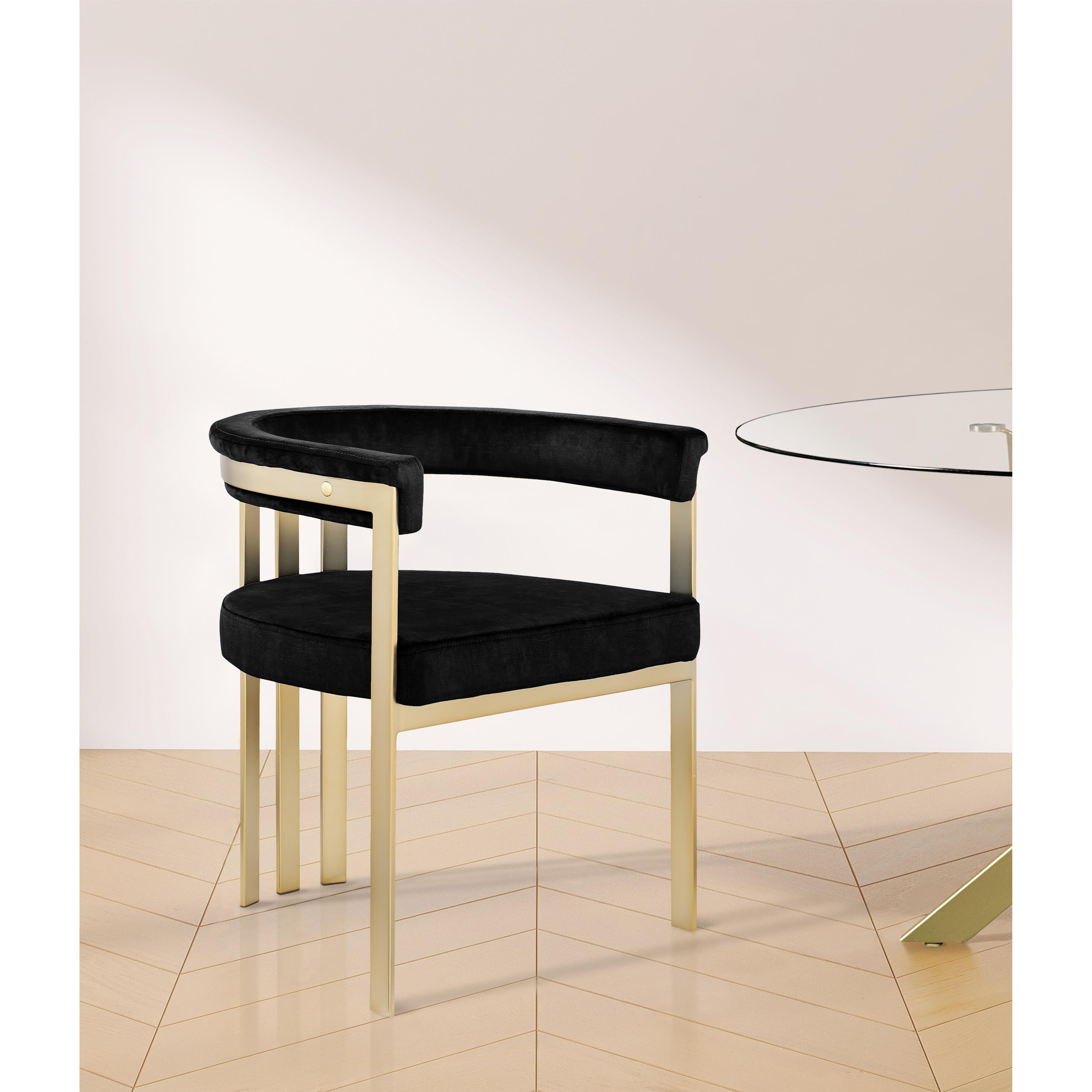 Meridian Marcello Black Velvet Dining Chair