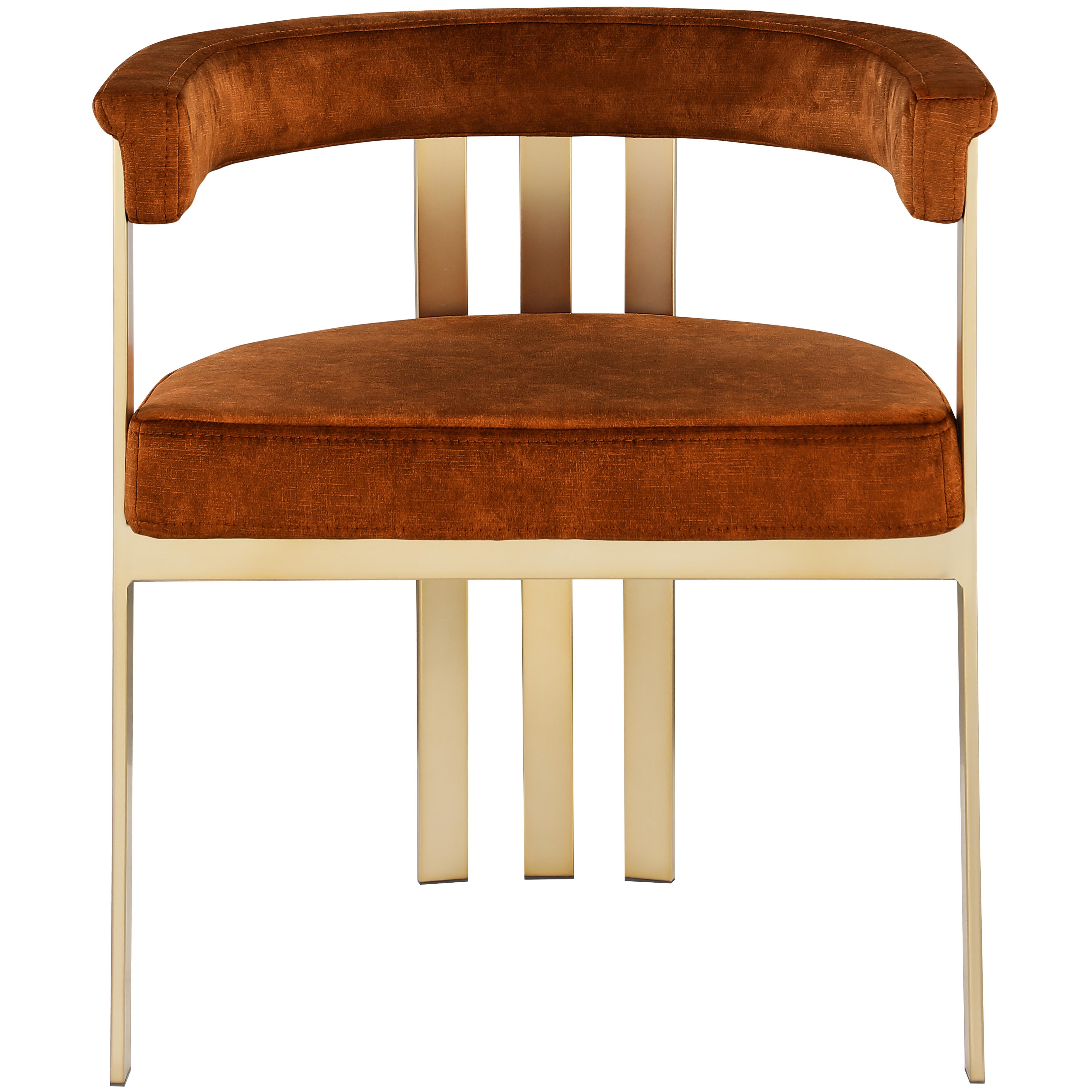 Meridian Marcello Cognac Velvet Dining Chair