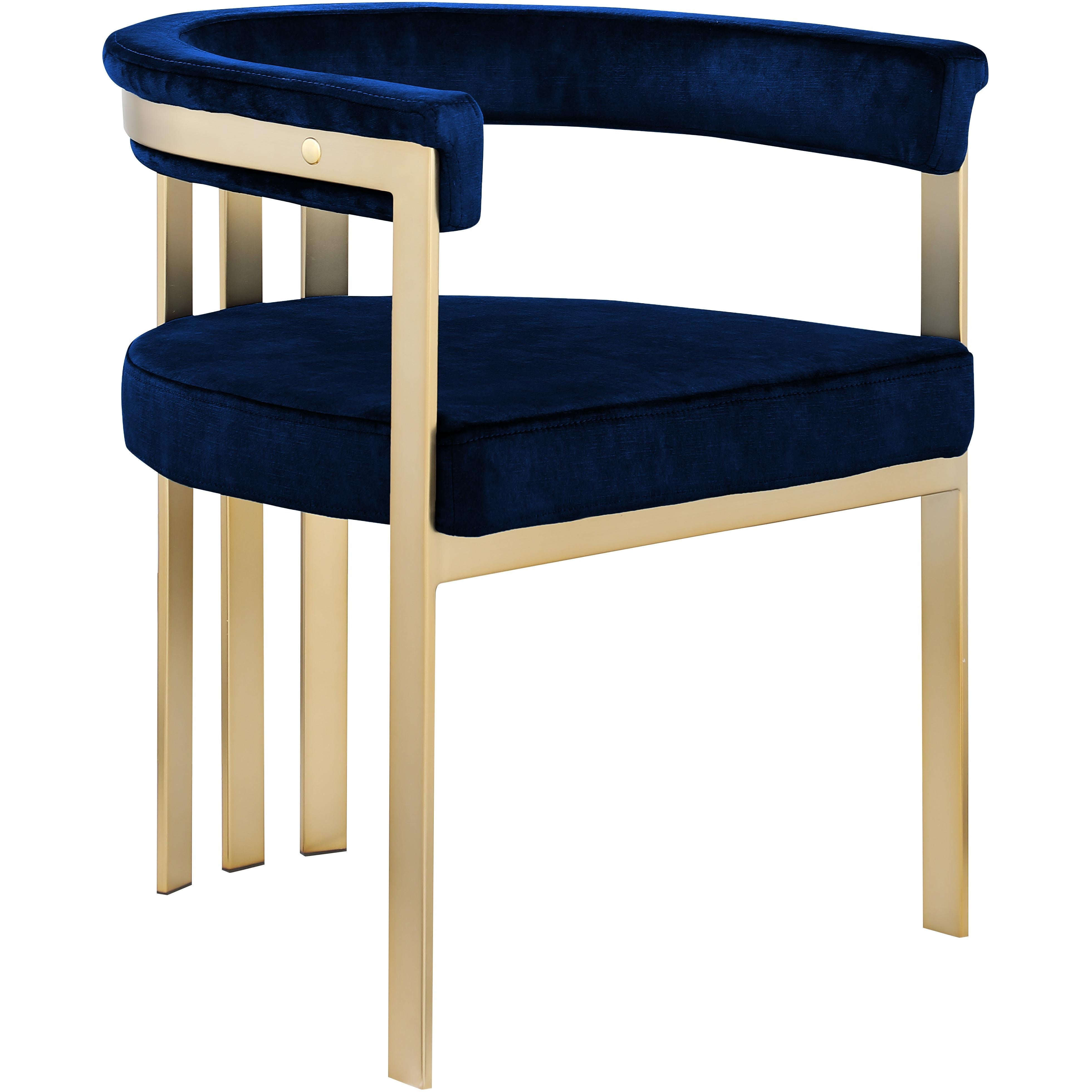 Meridian Marcello Navy Velvet Dining Chair