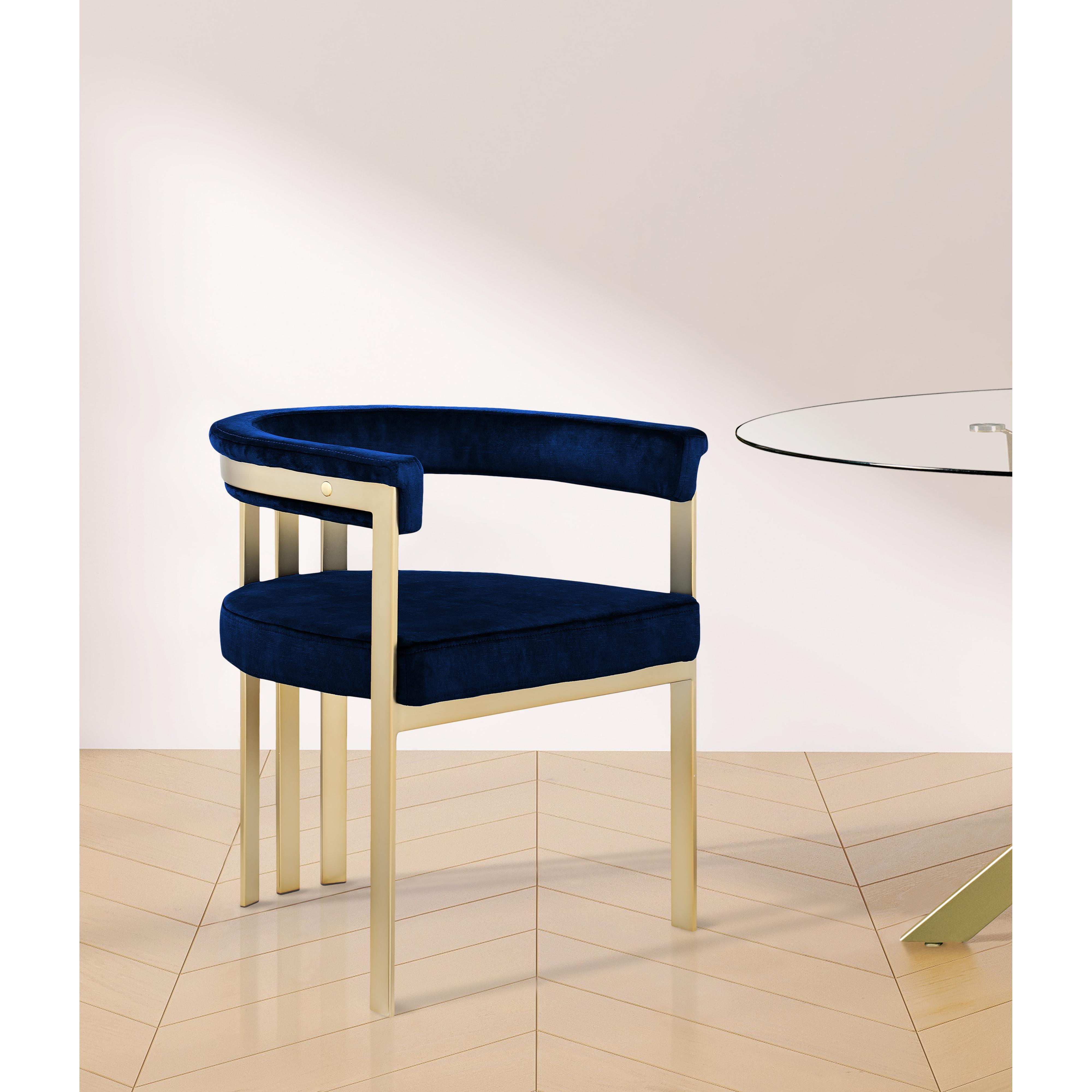 Meridian Marcello Navy Velvet Dining Chair