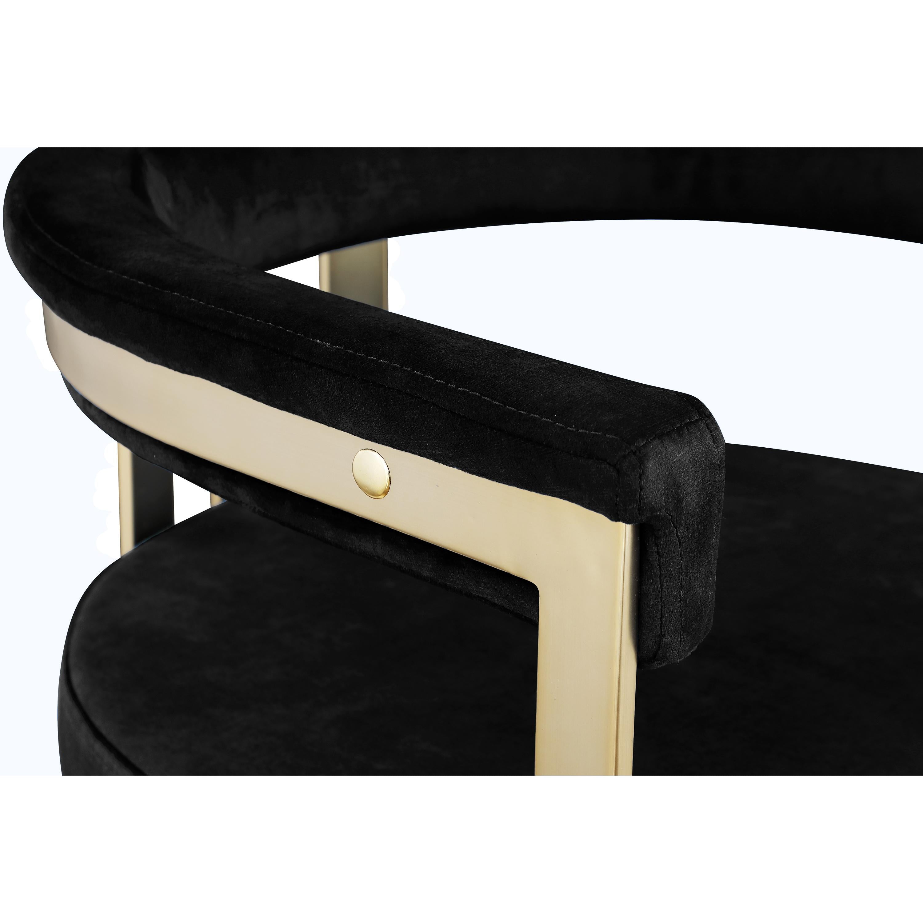 Meridian Marcello Black Velvet Counter Stool