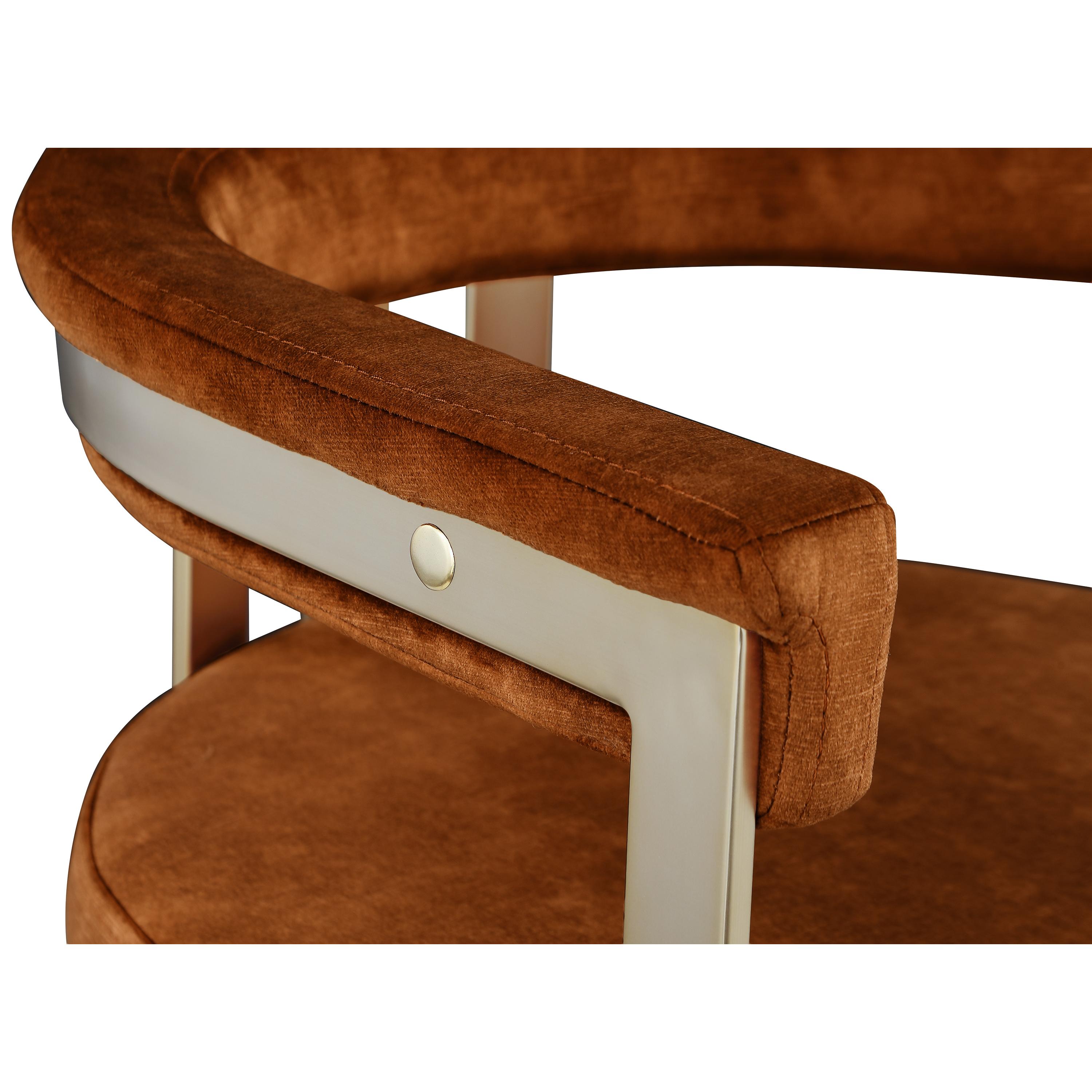 Meridian Marcello Cognac Velvet Counter Stool
