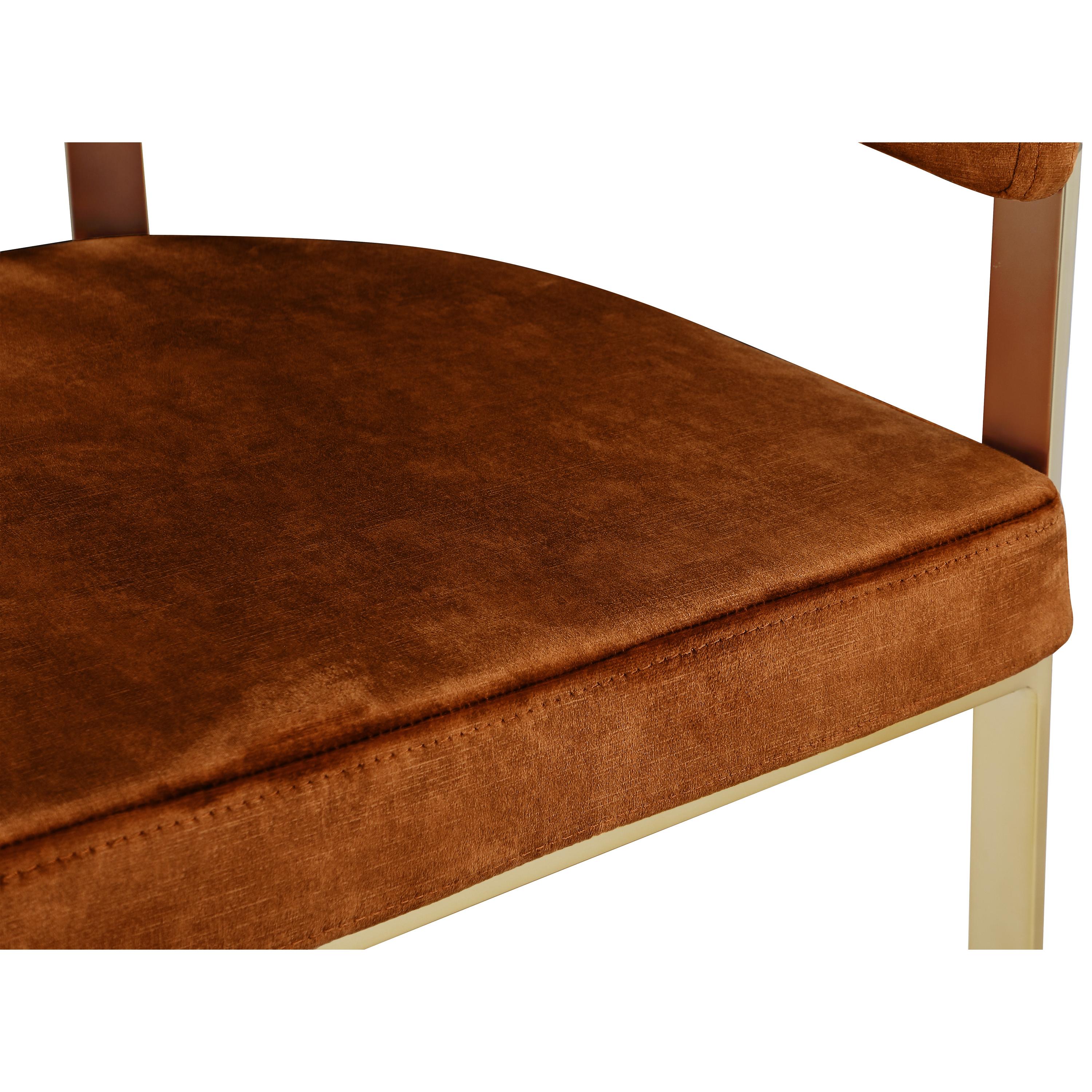 Meridian Marcello Cognac Velvet Counter Stool