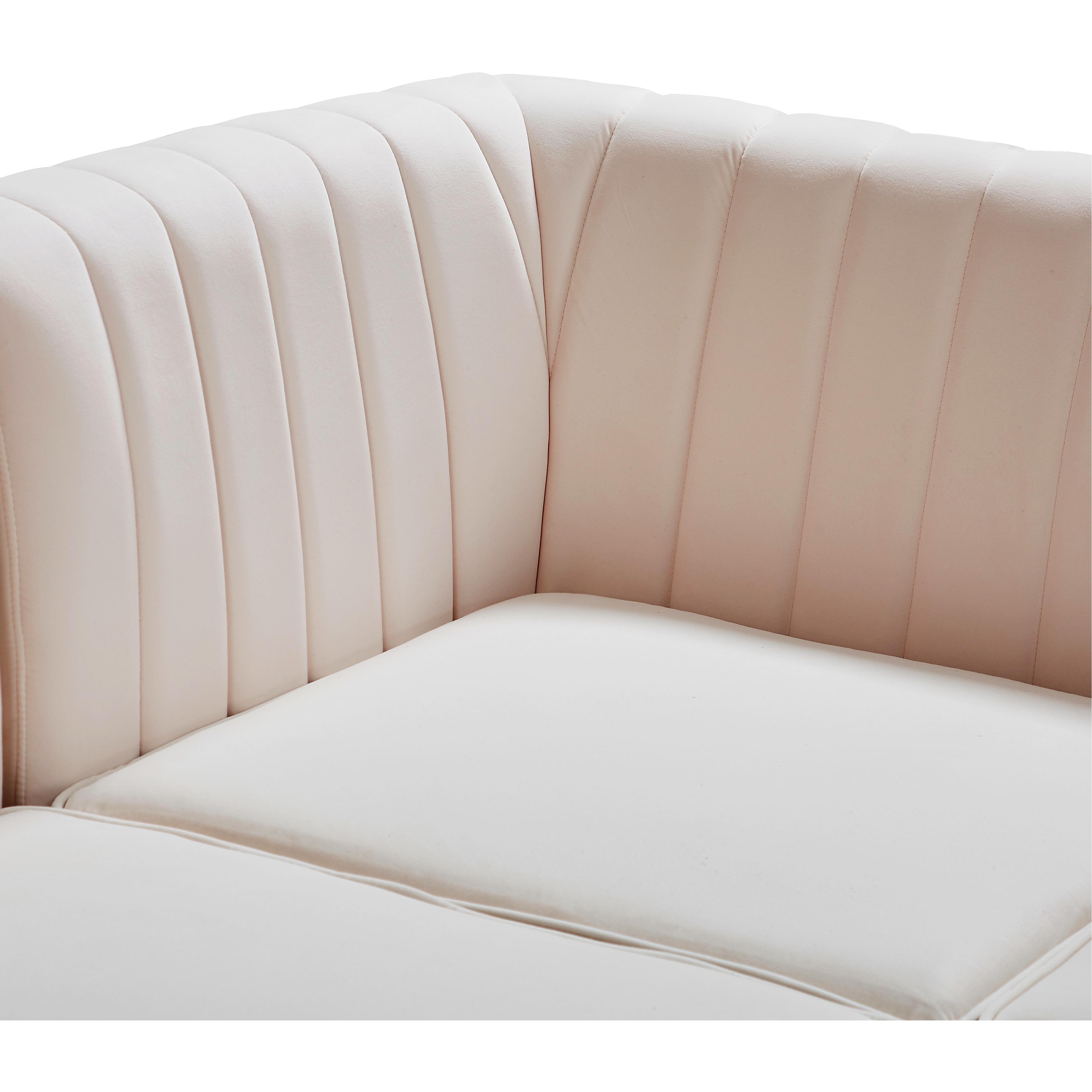 Meridian Alina Pink Velvet Armless Chair