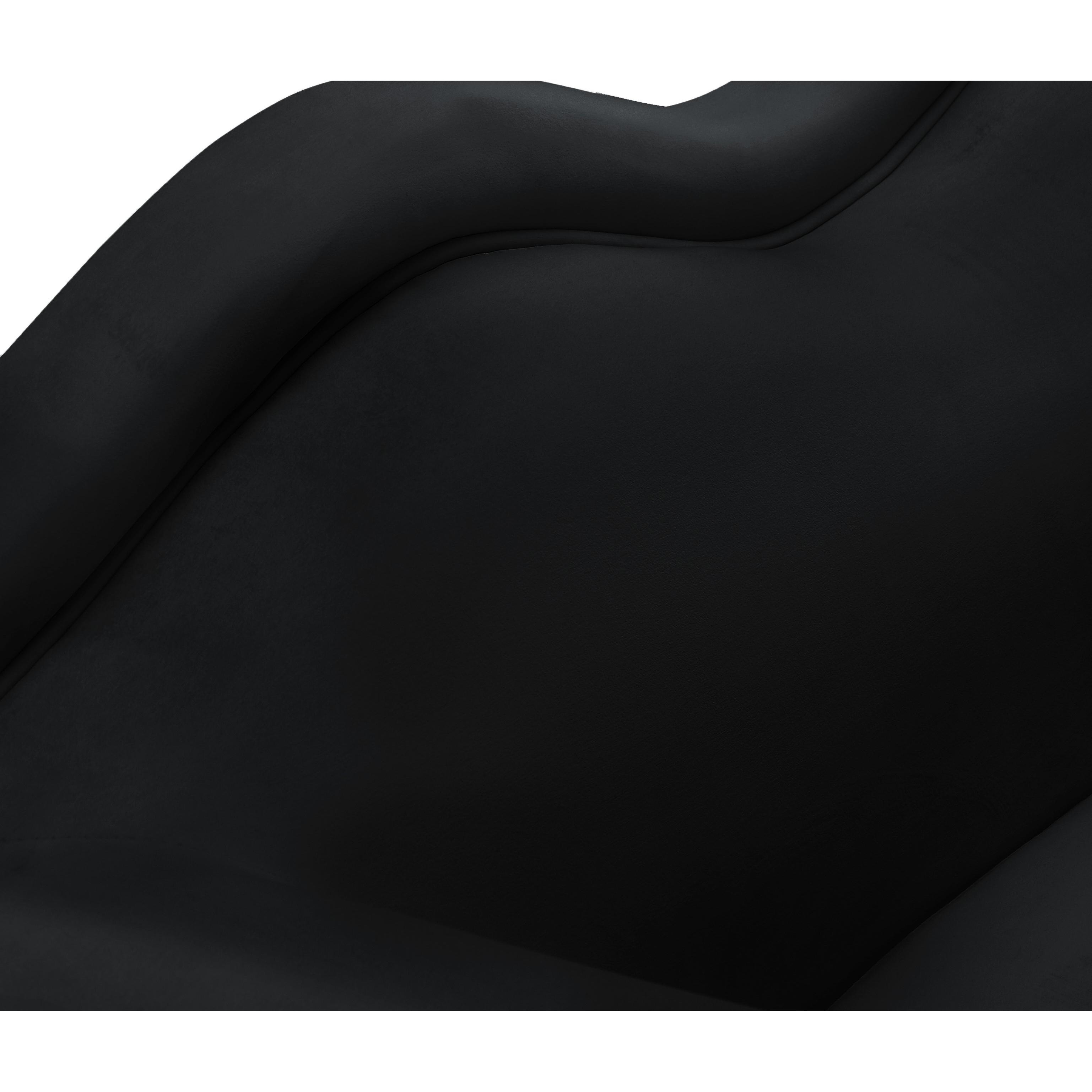 Meridian Lips Black Velvet Chair