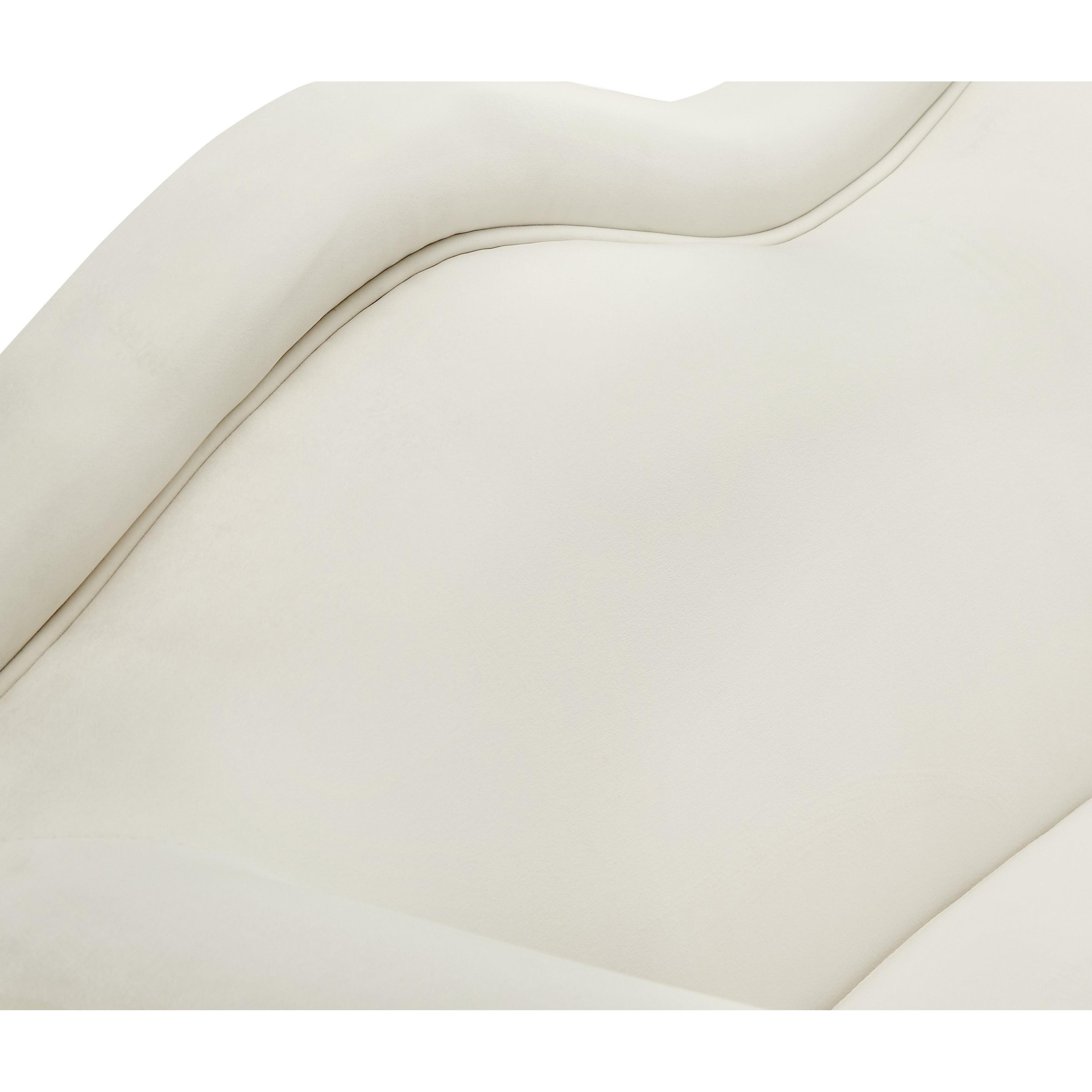 Meridian Lips Cream Velvet Chair