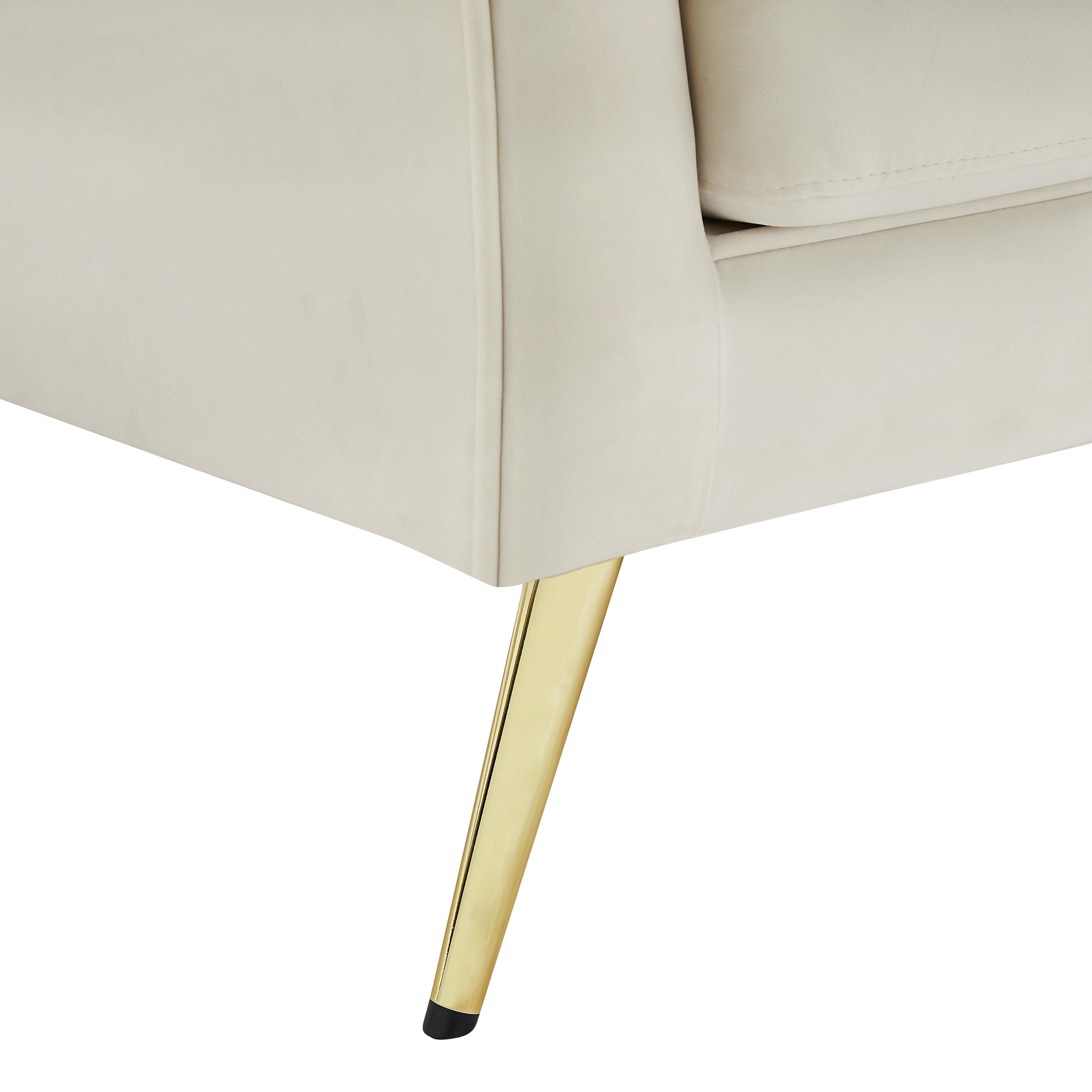 Meridian Lips Cream Velvet Chair