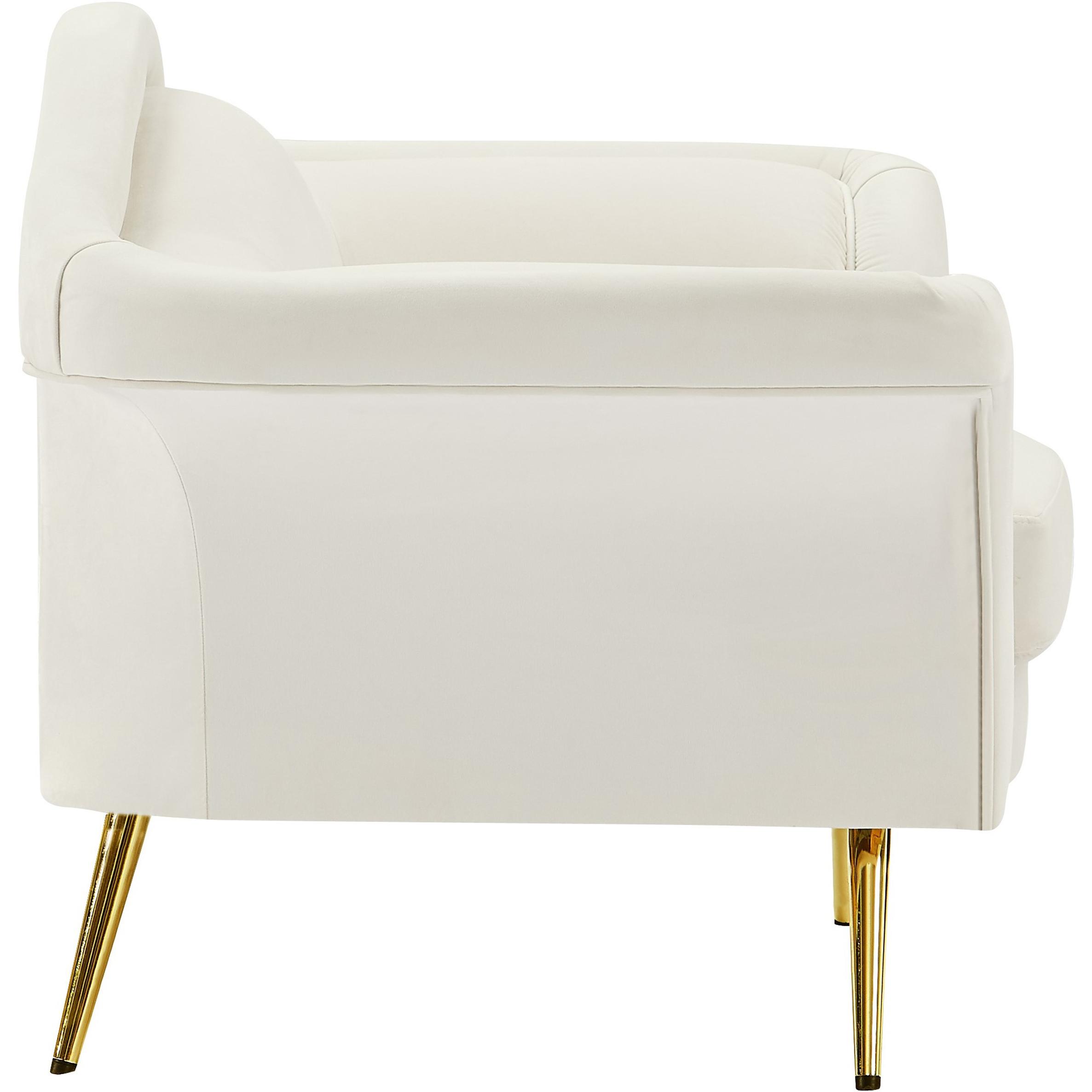 Meridian Lips Cream Velvet Chair