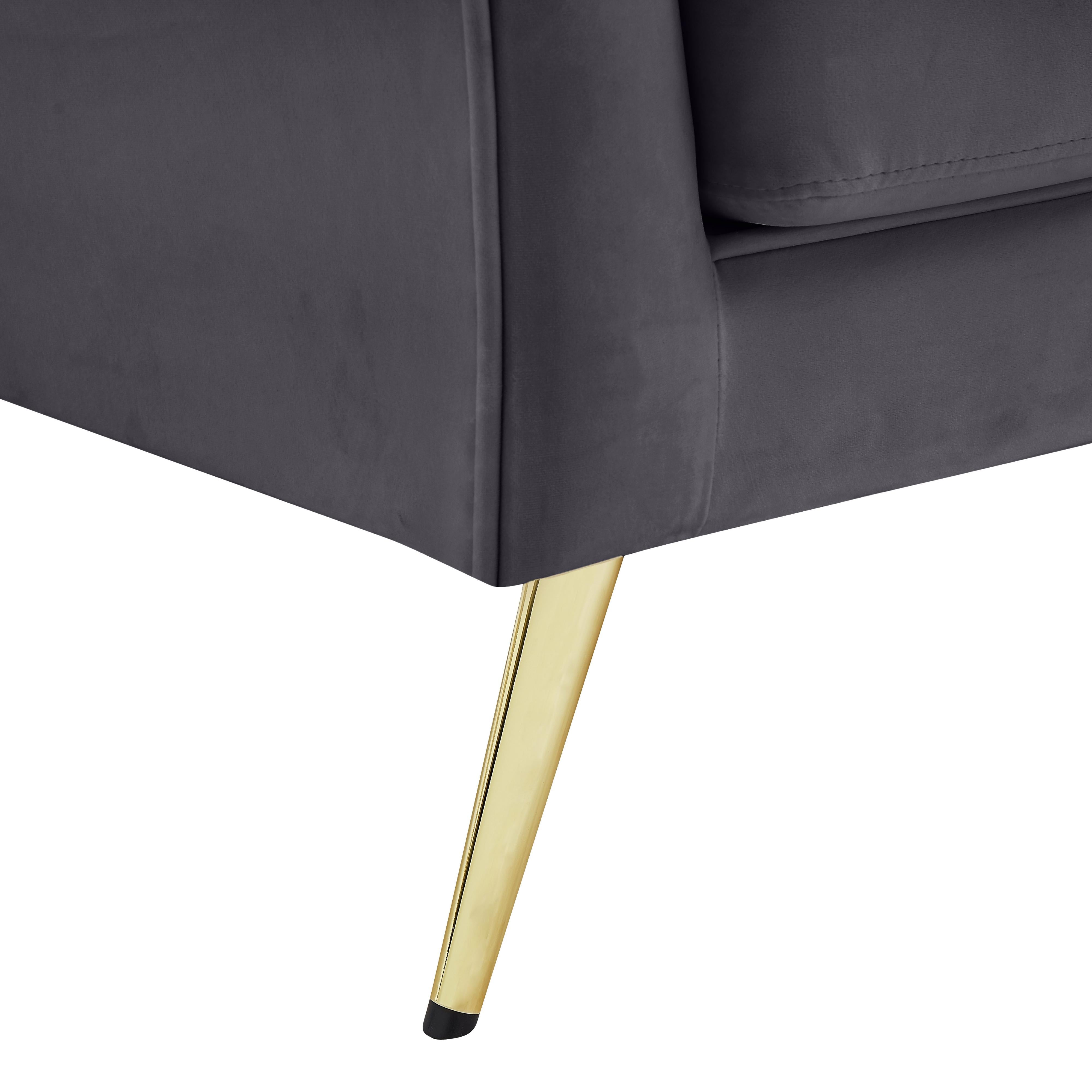 Meridian Lips Grey Velvet Chair