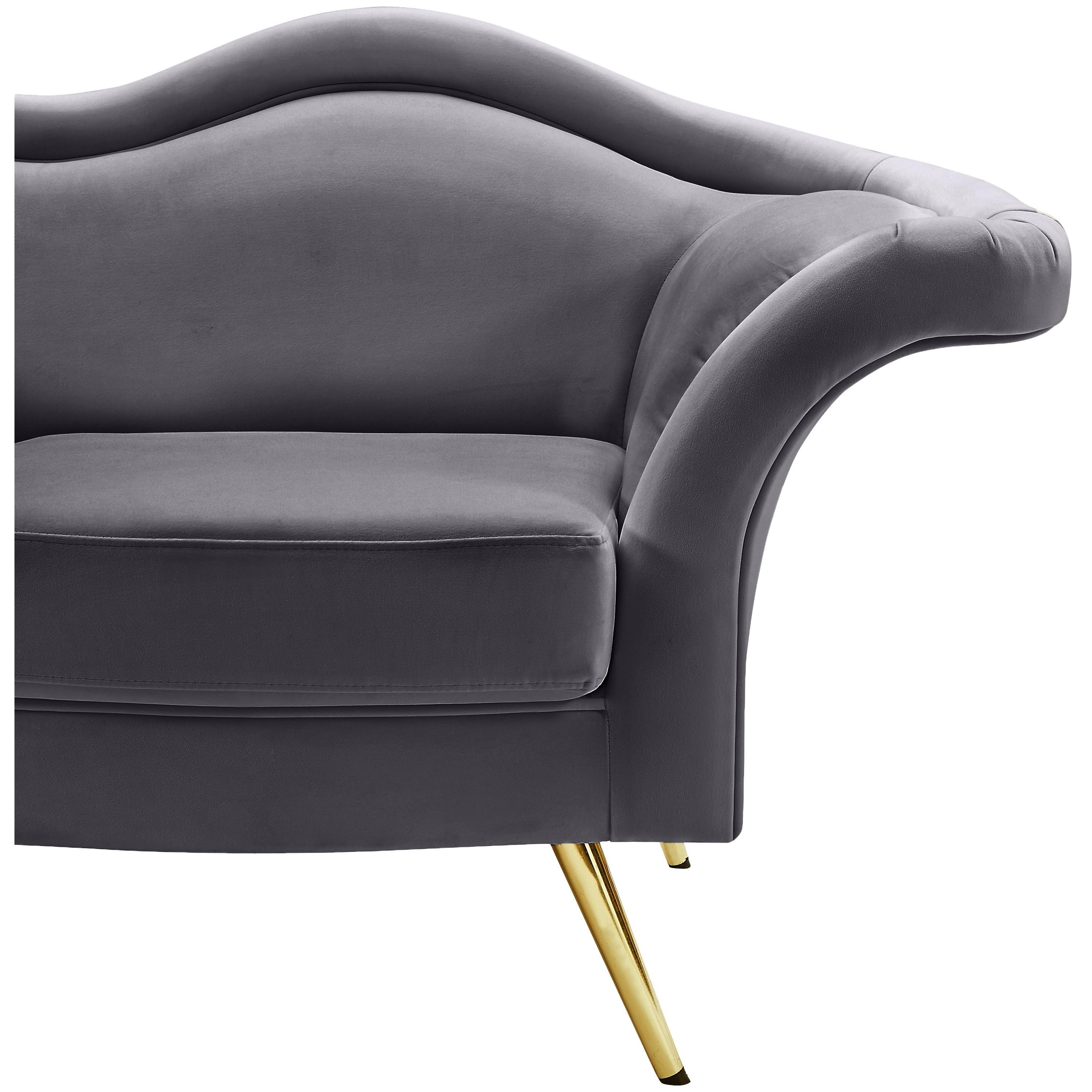 Meridian Lips Grey Velvet Chair