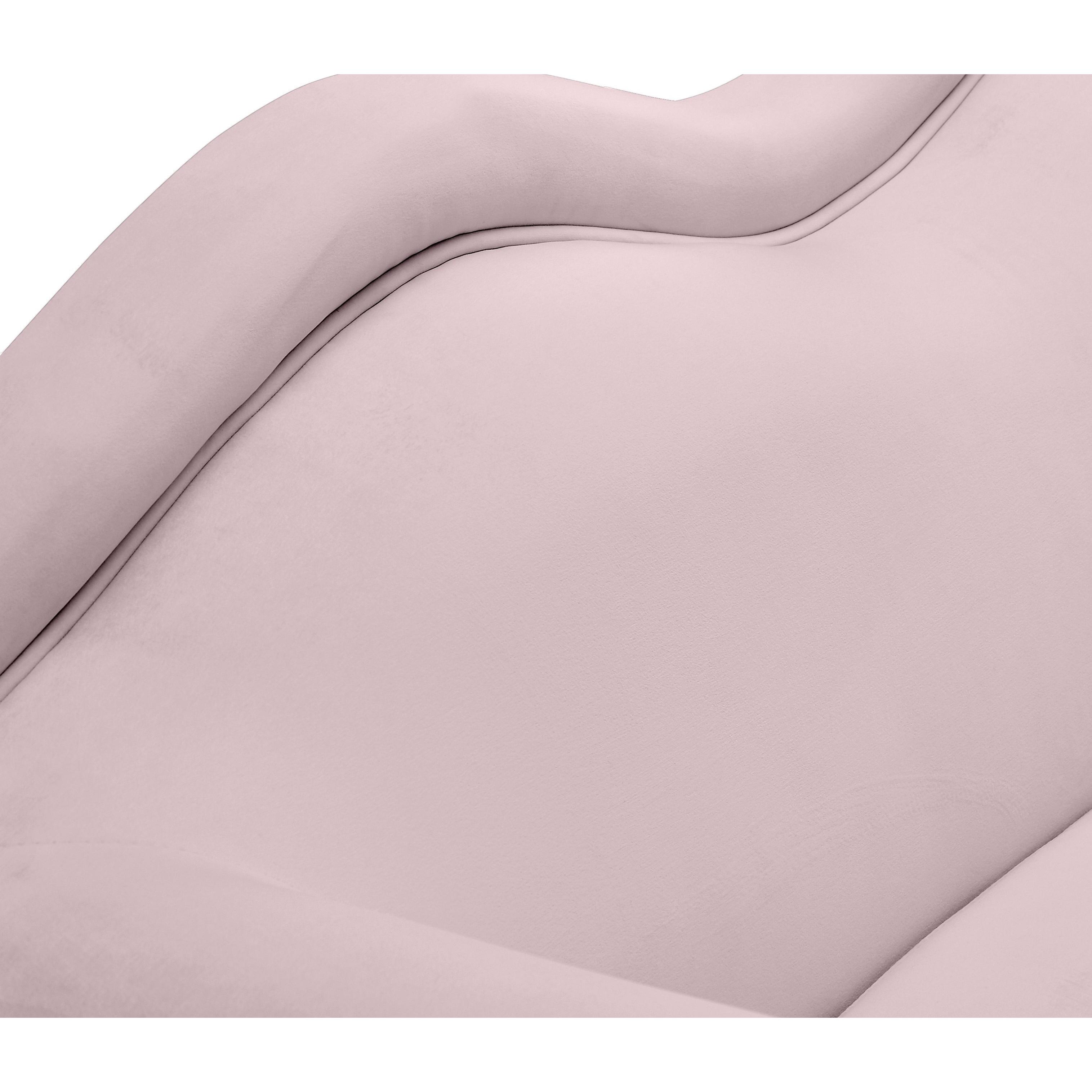 Meridian Lips Pink Velvet Chair