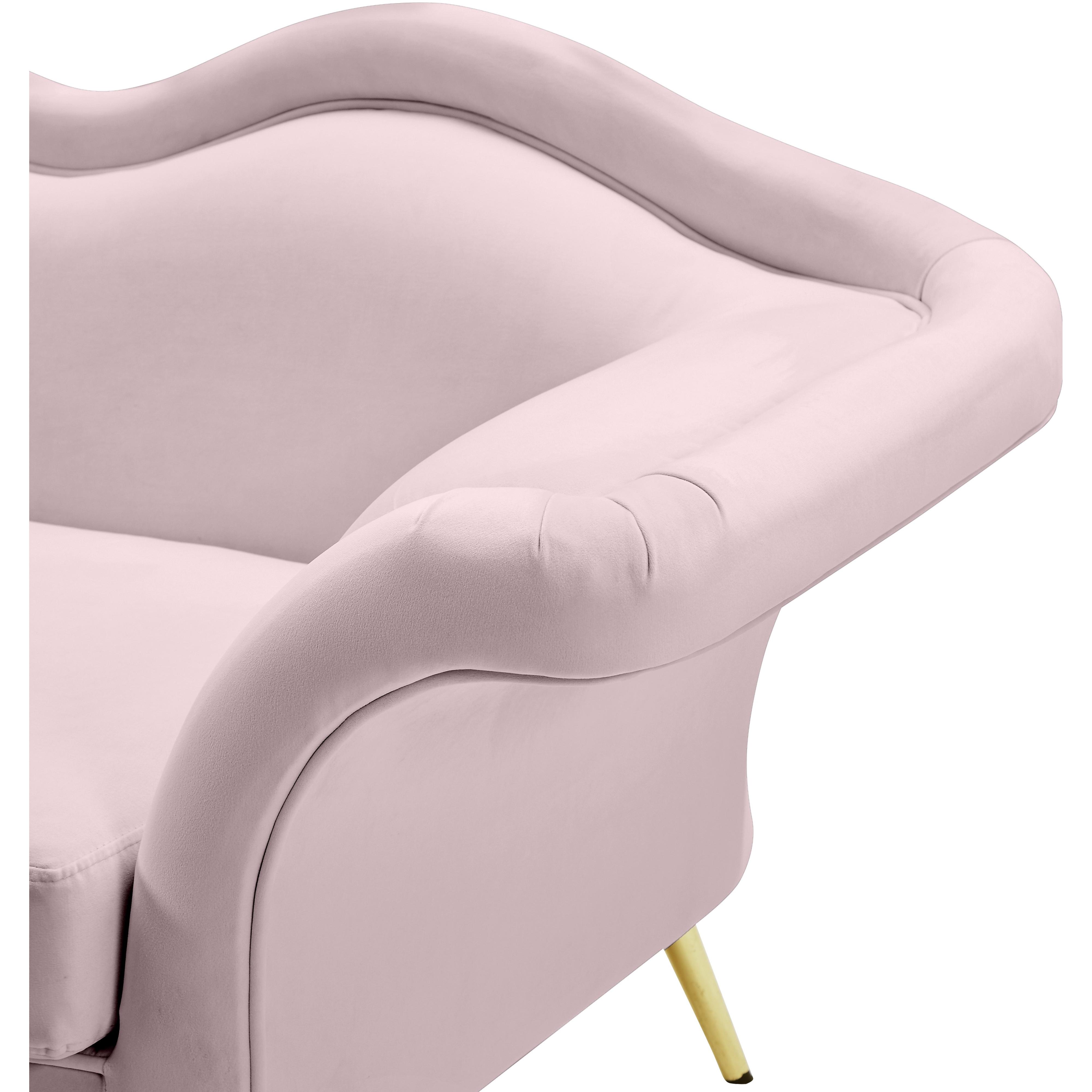 Meridian Lips Pink Velvet Chair