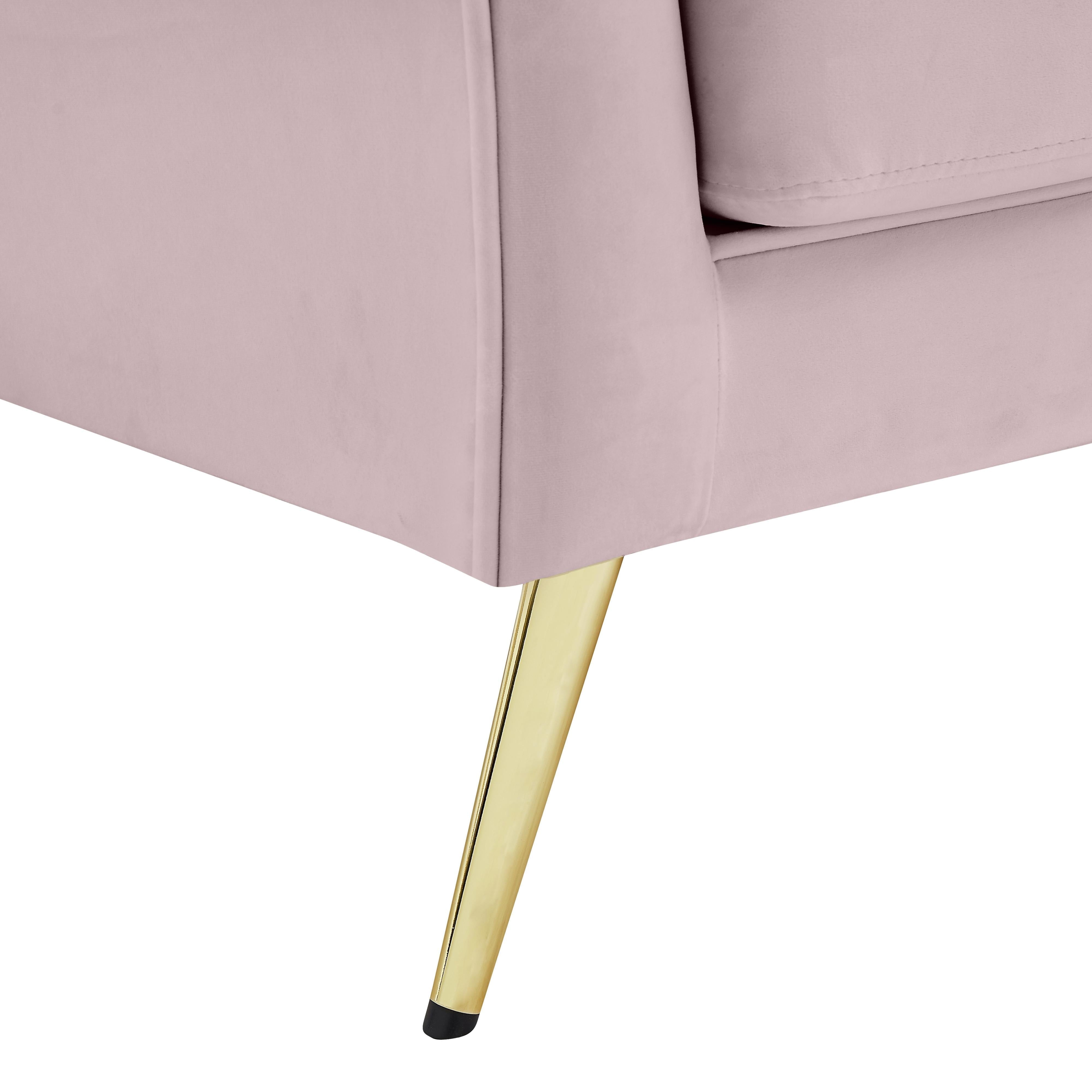 Meridian Lips Pink Velvet Chair