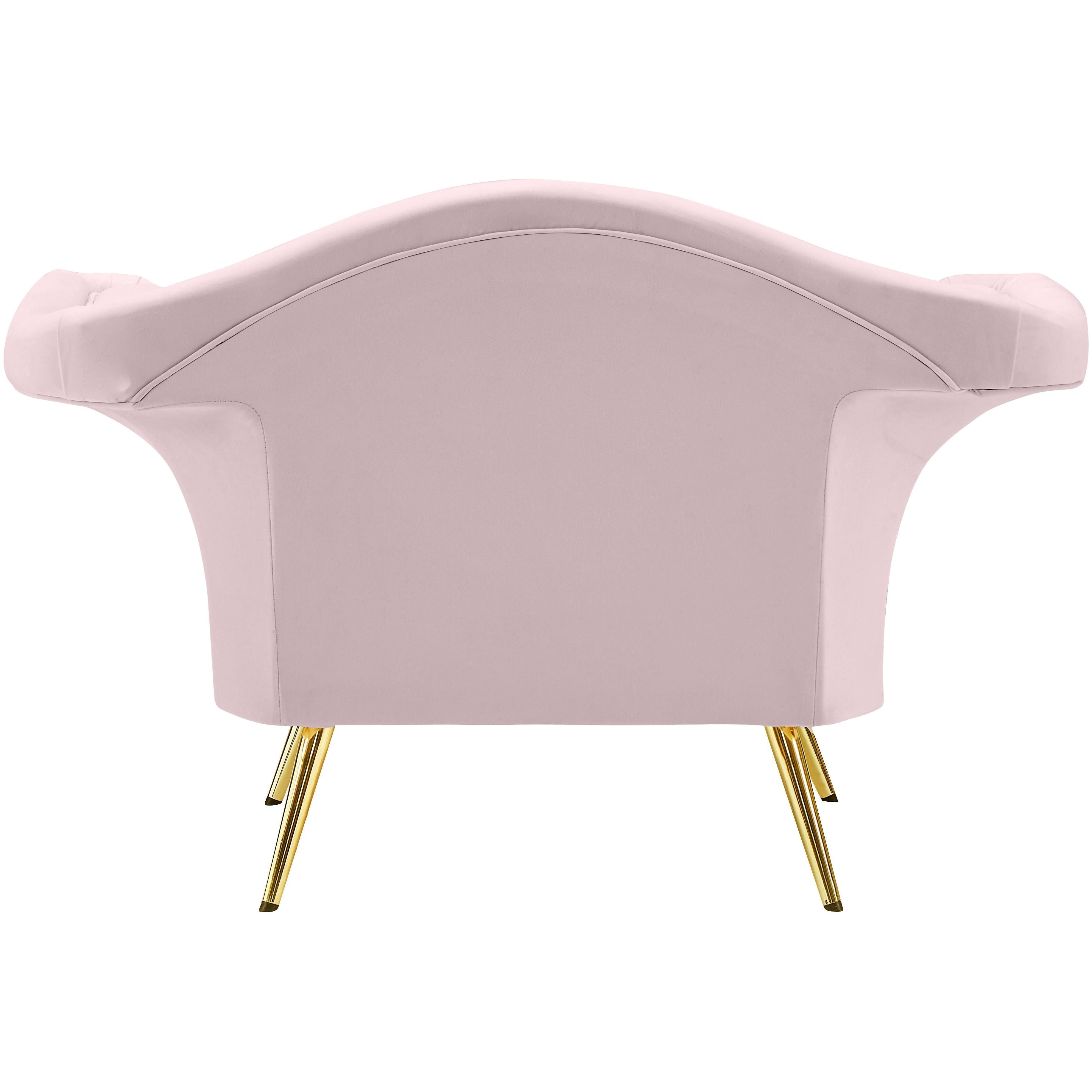 Meridian Lips Pink Velvet Chair
