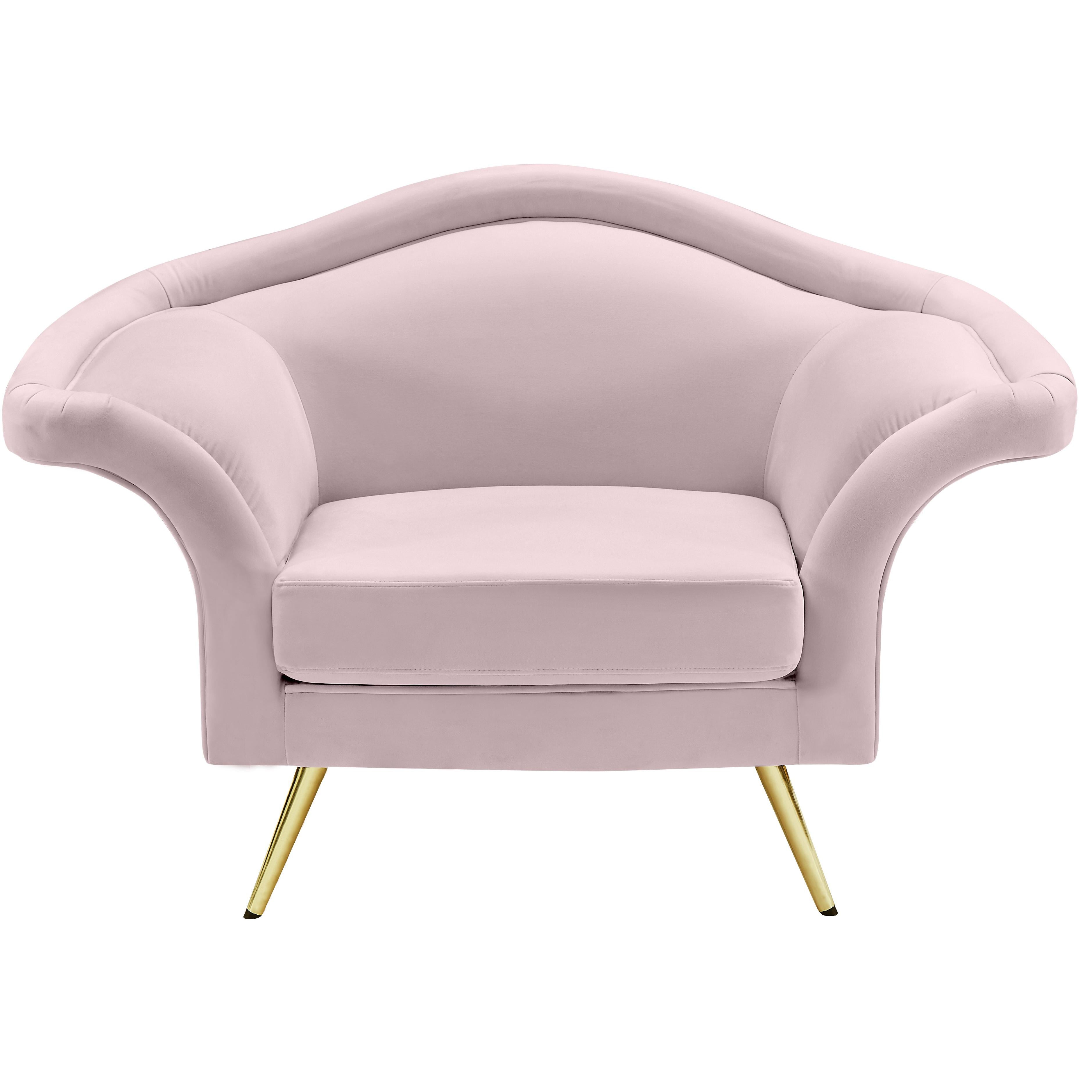 Meridian Lips Pink Velvet Chair