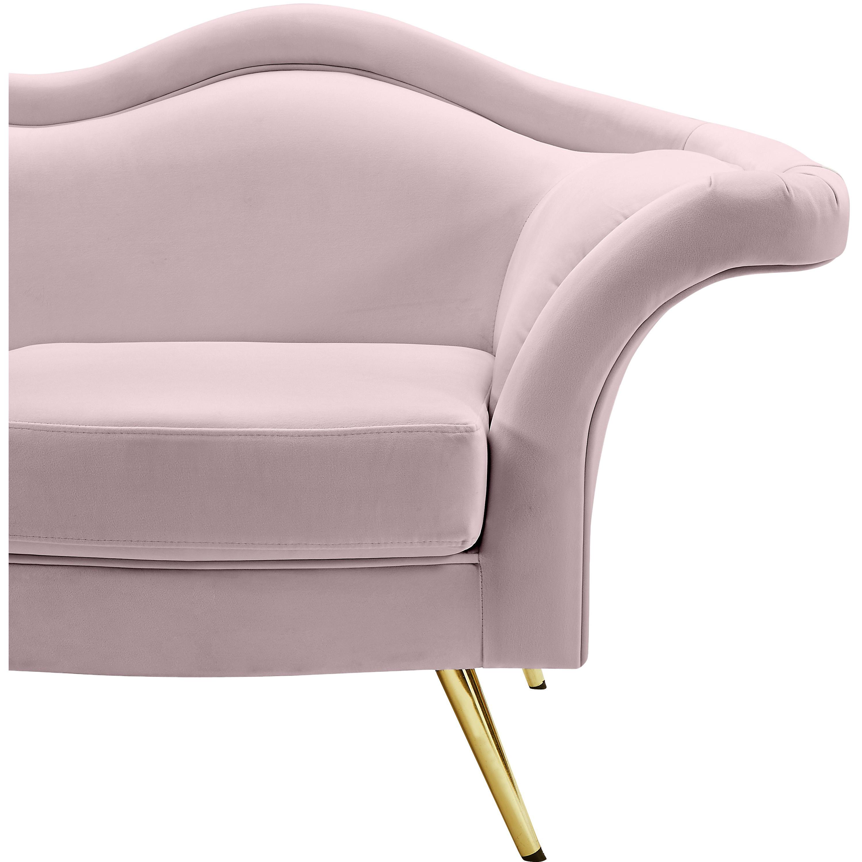 Meridian Lips Pink Velvet Chair