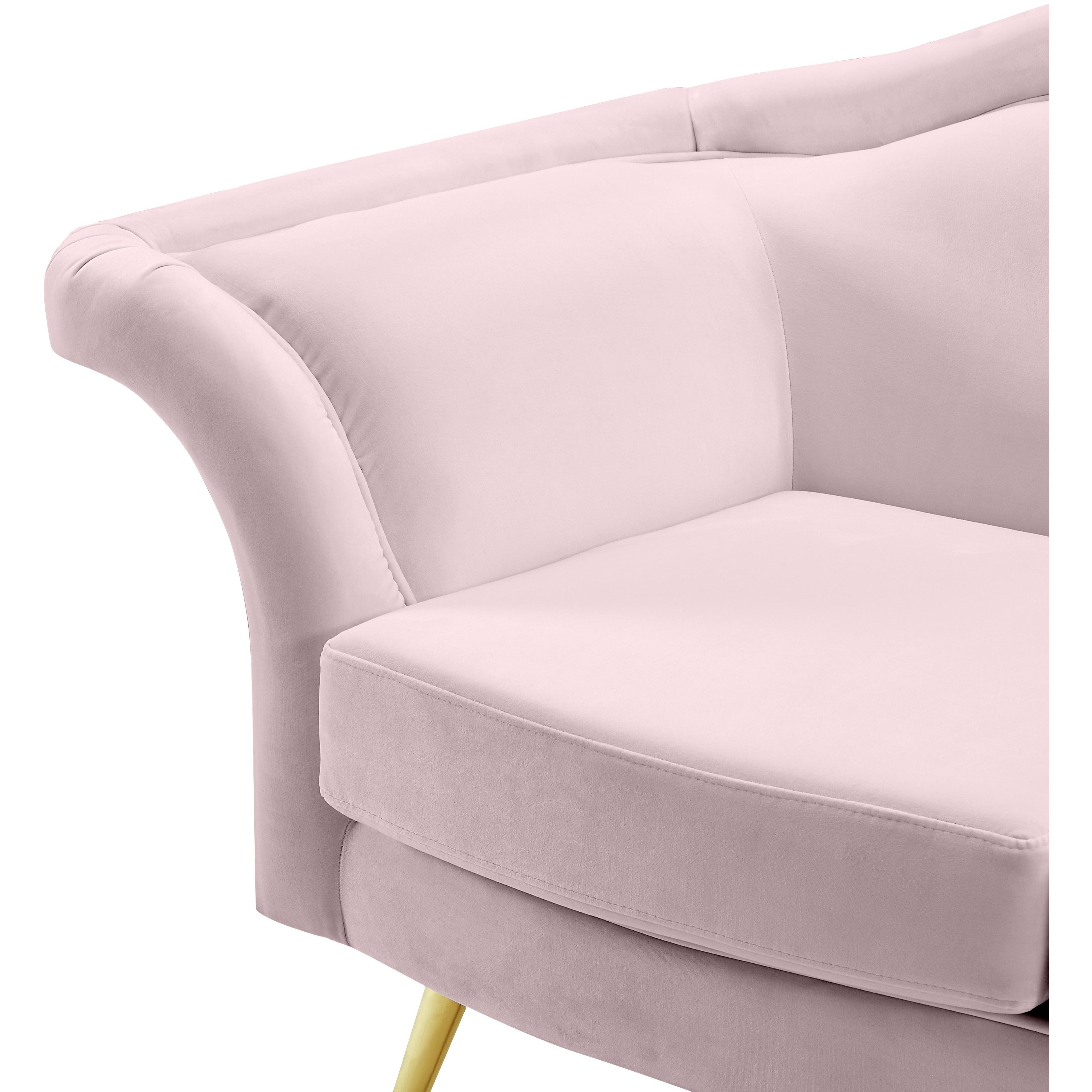 Meridian Lips Pink Velvet Chair